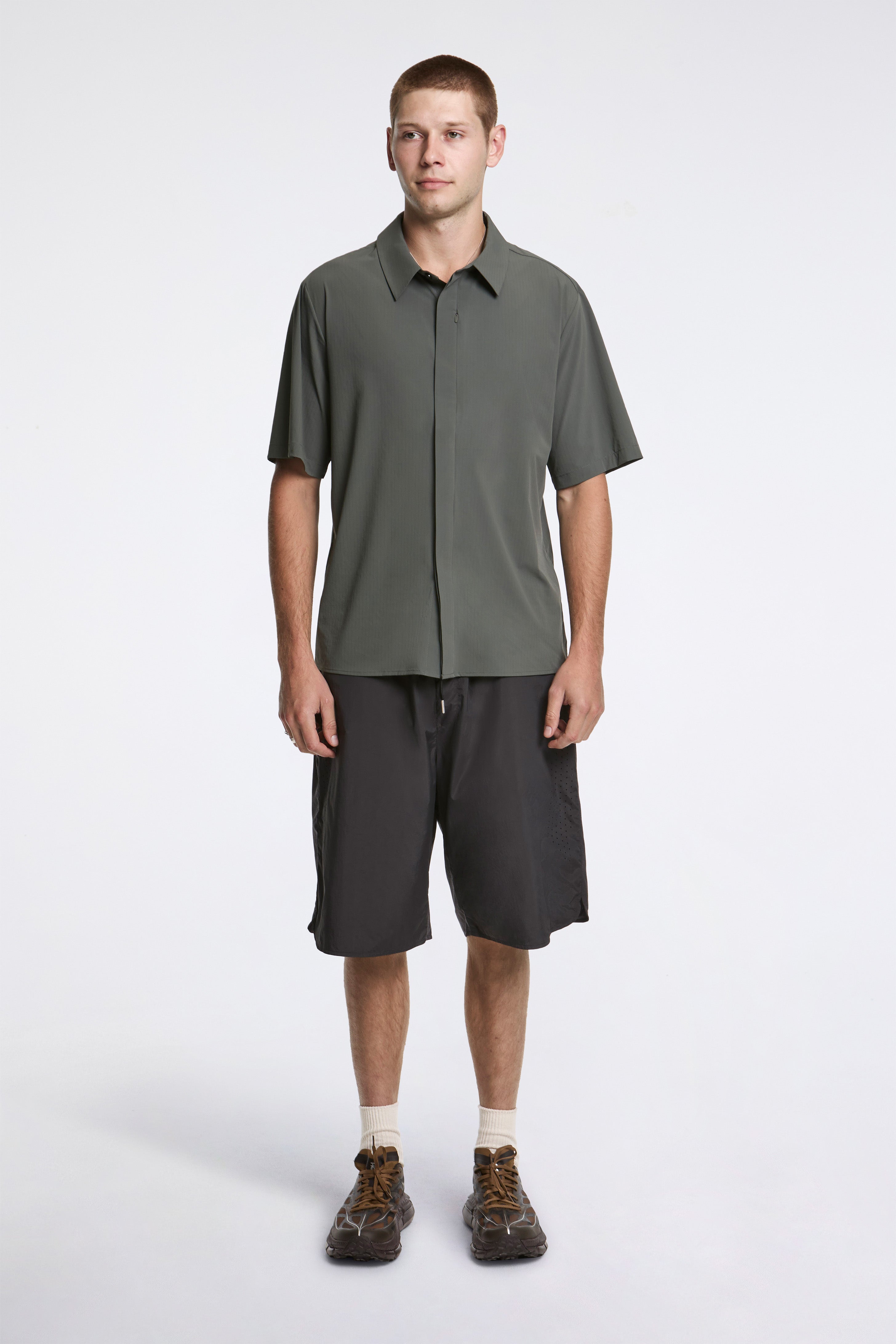 Align Button Up SS Shirt Pine Mist