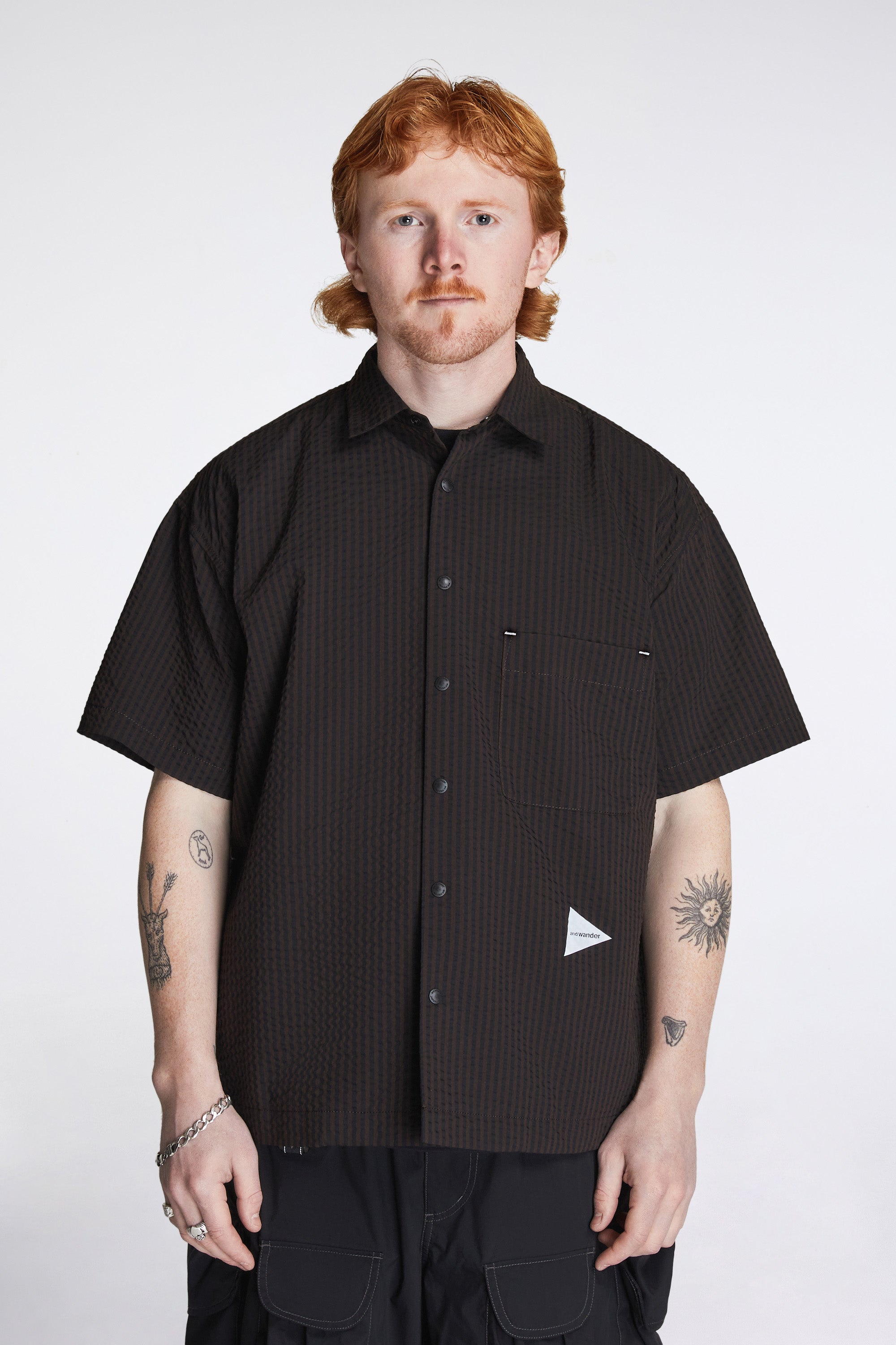 Dry Seersucker SS Shirt Brown