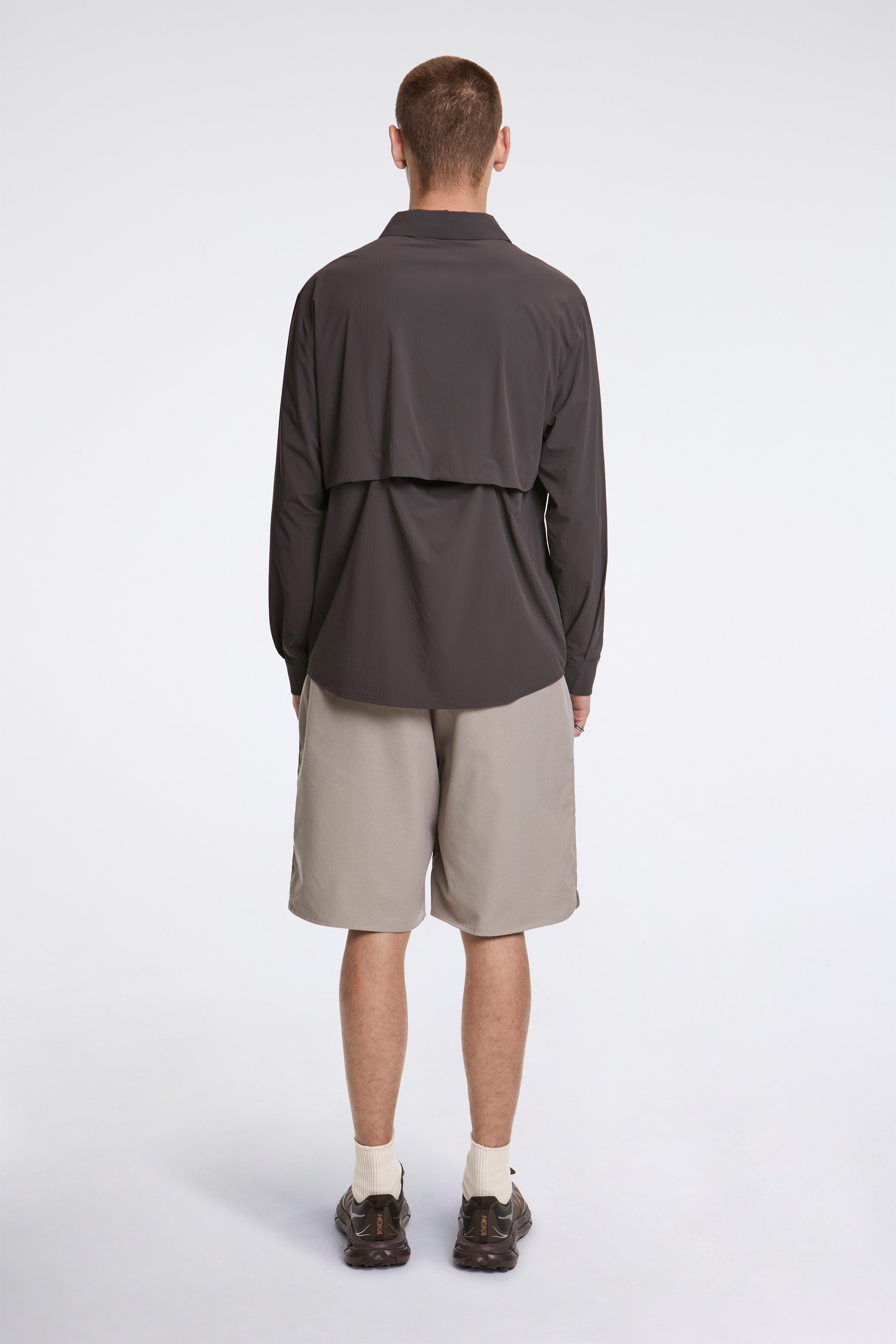 Align Button Up Shirt Charcoal Black