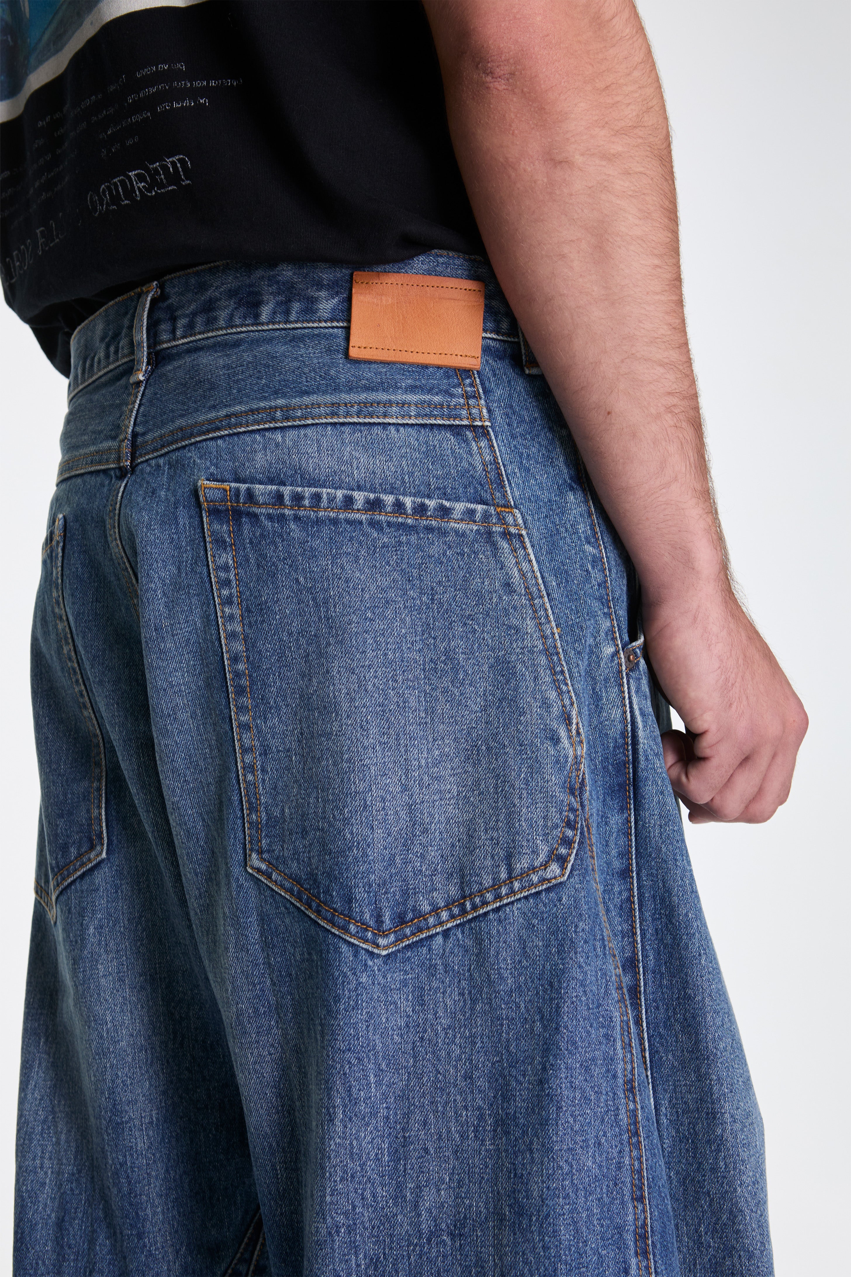 3D Cutting Denim Pants Indigo