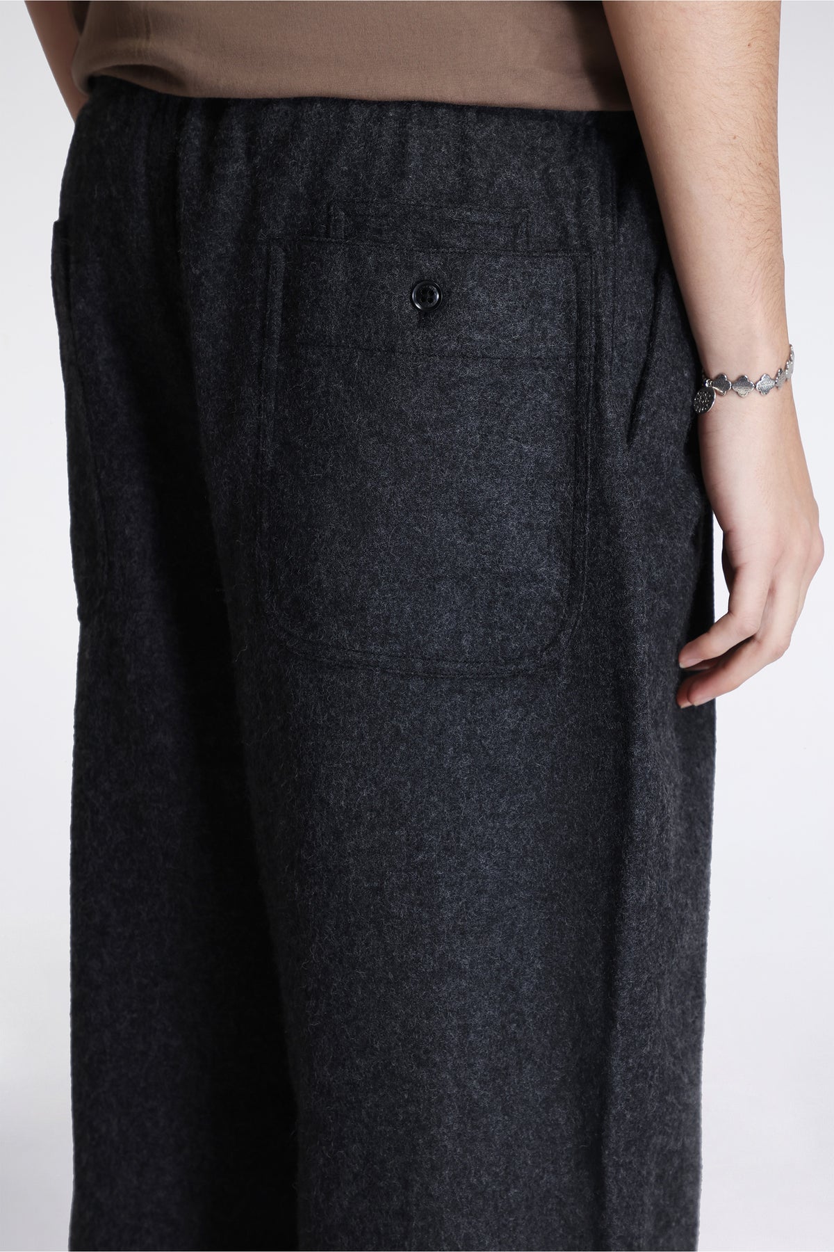 Wool Nylon Melton Pants Charcoal