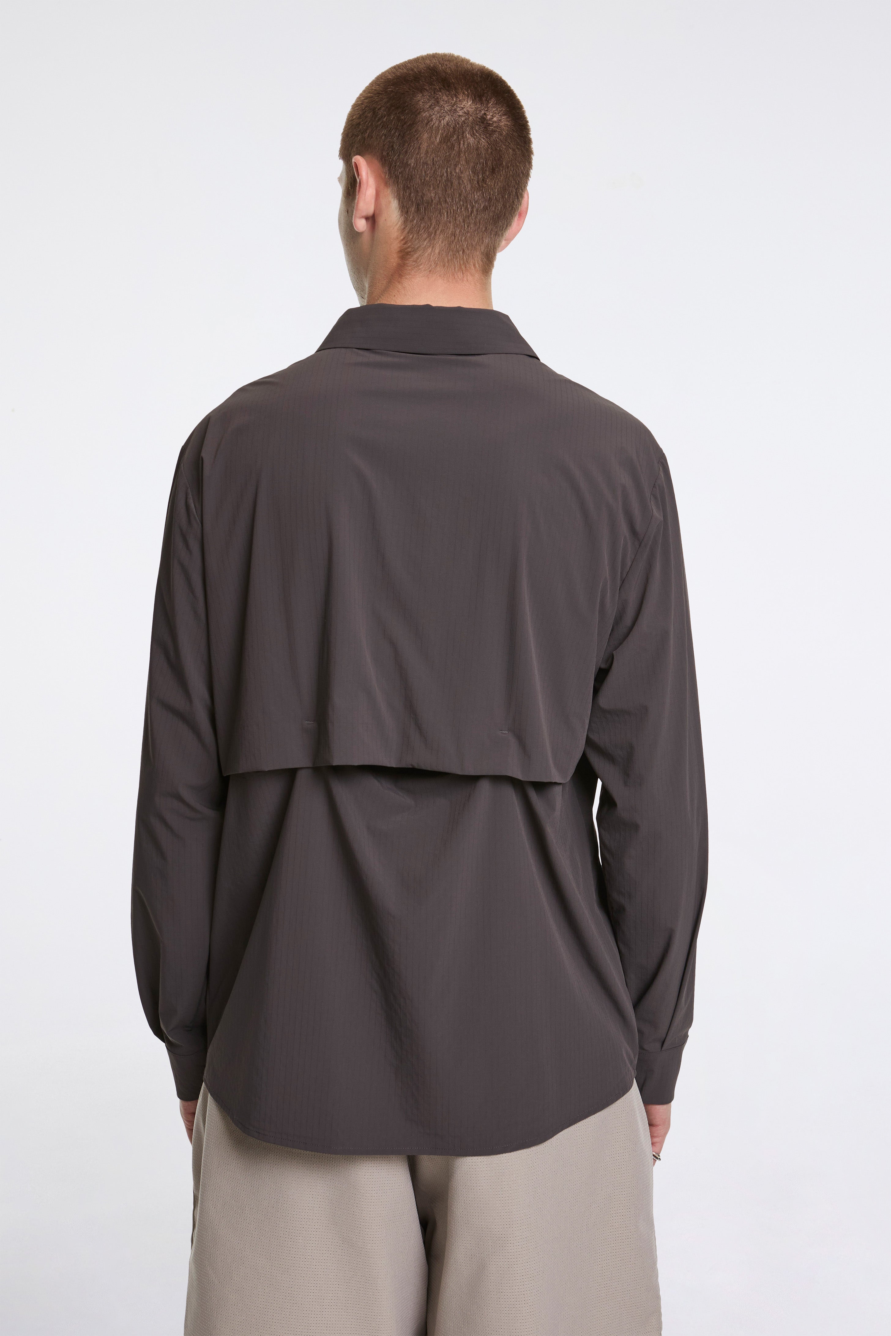 Align Button Up Shirt Charcoal Black