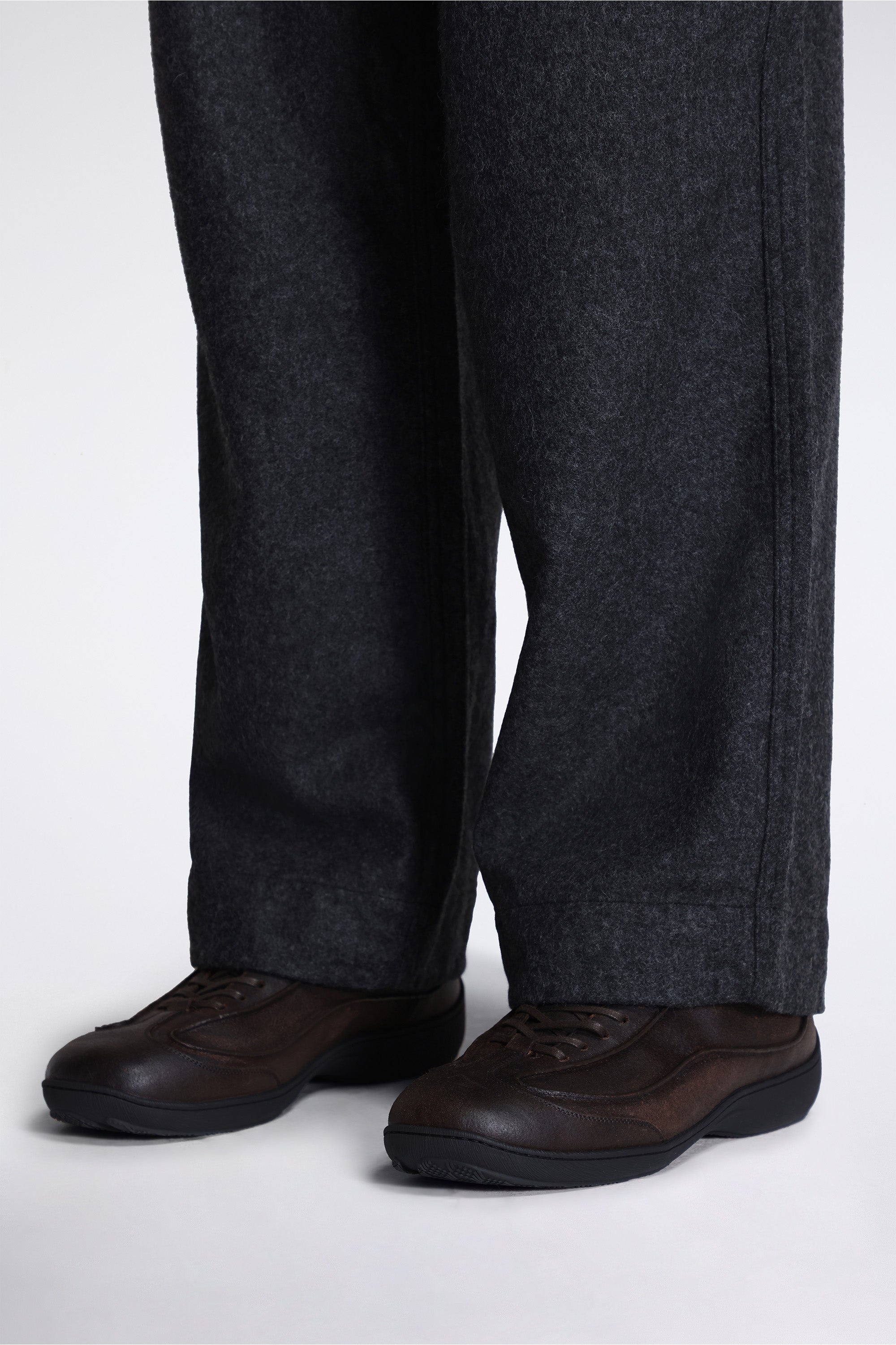 Wool Nylon Melton Pants Charcoal