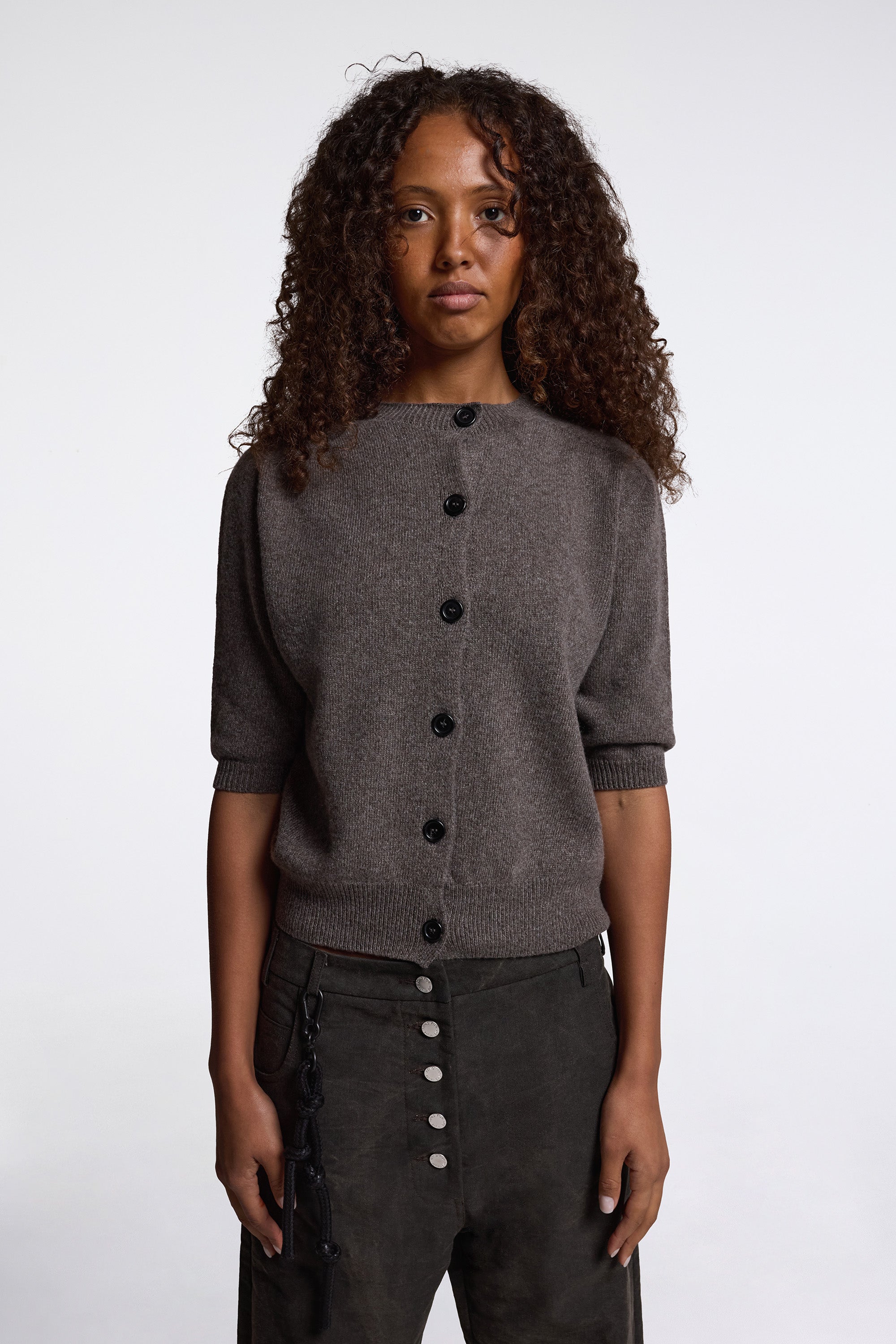 Short Sleeve Cardigan Elk