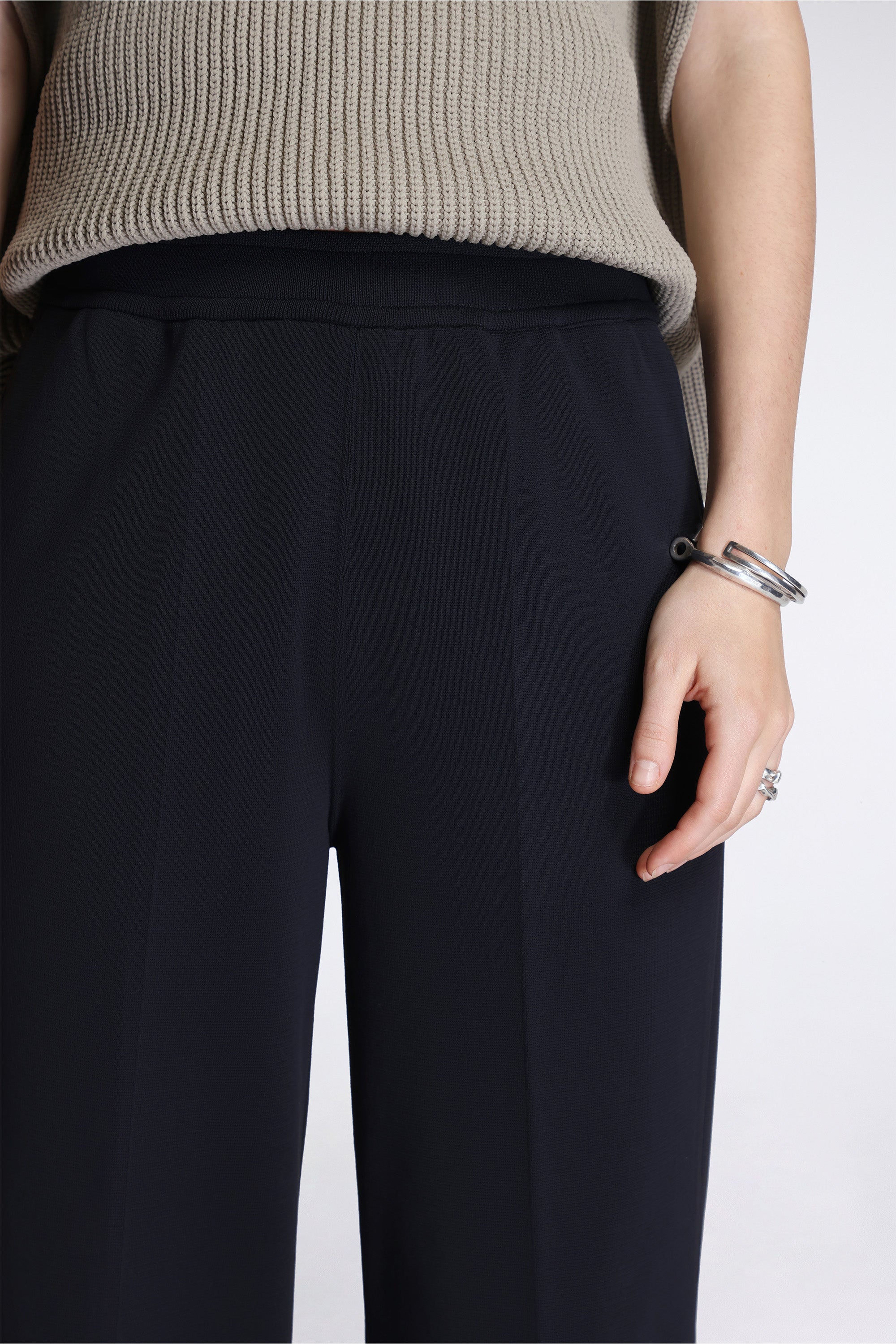 Soft Milan Semi Wide Pants Black