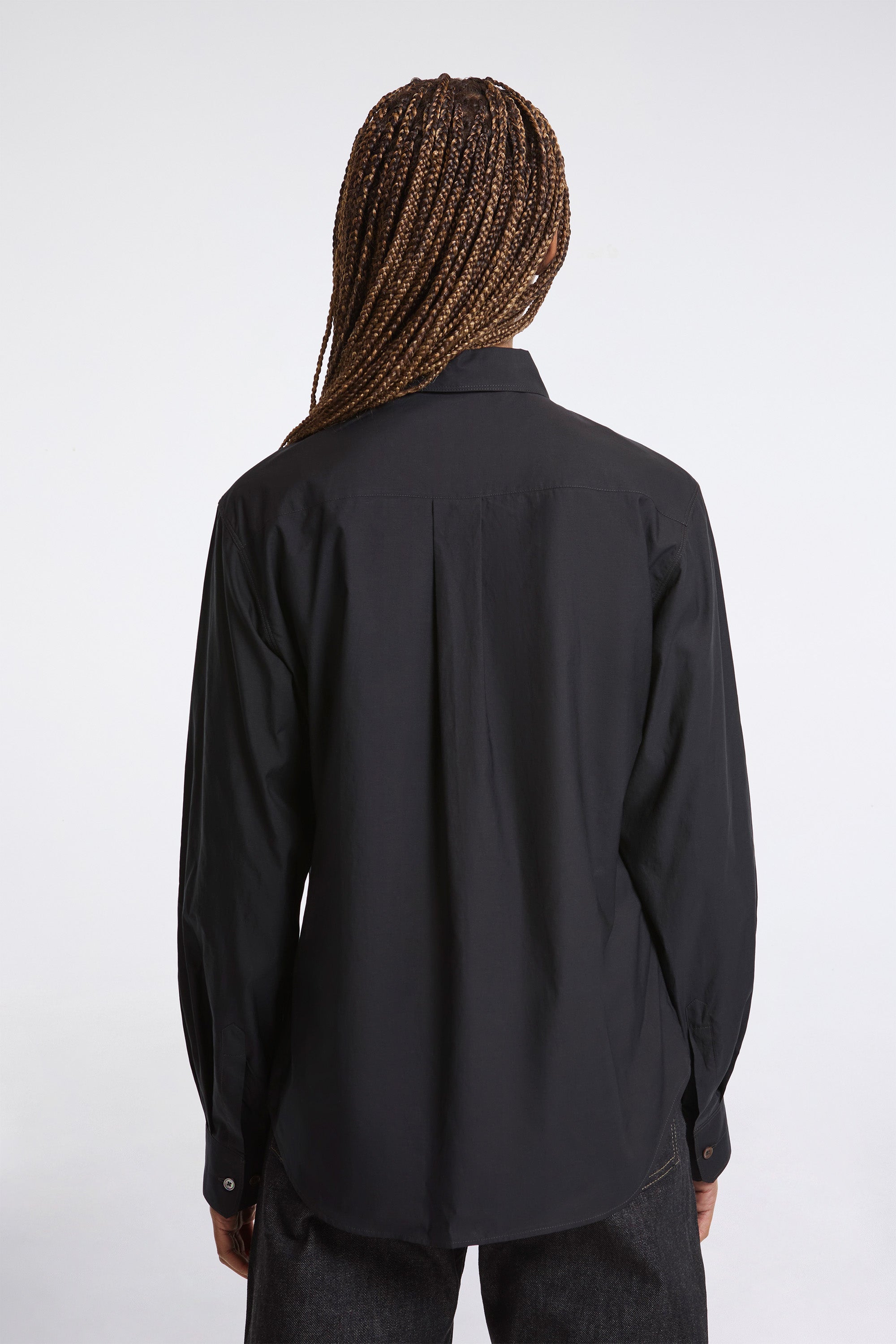 Pointed Collar Shirt Squid Ink
