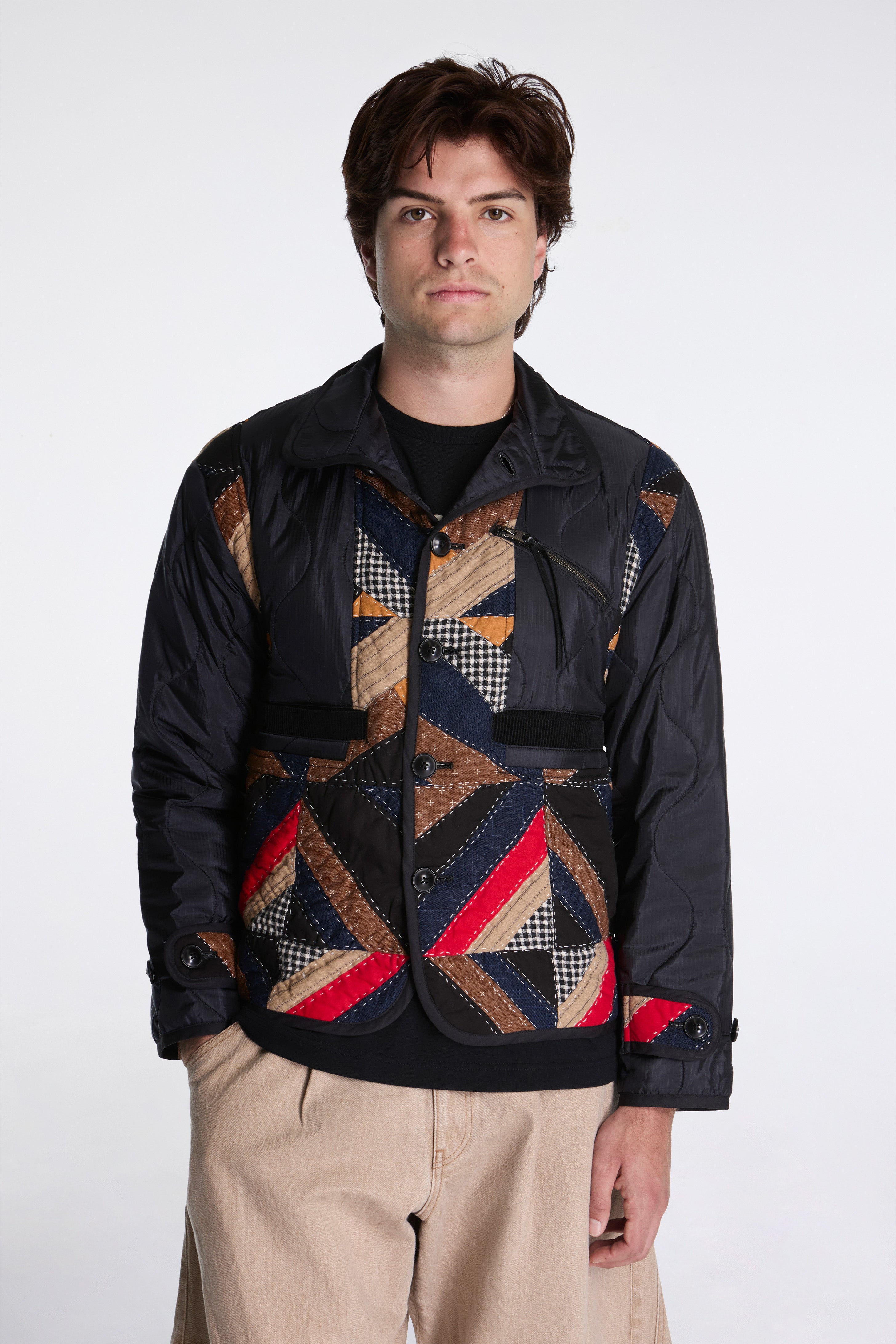KHOKI(コッキ)Hand patchhwork quilted jacket Khoki Quilt Jacket Navy
