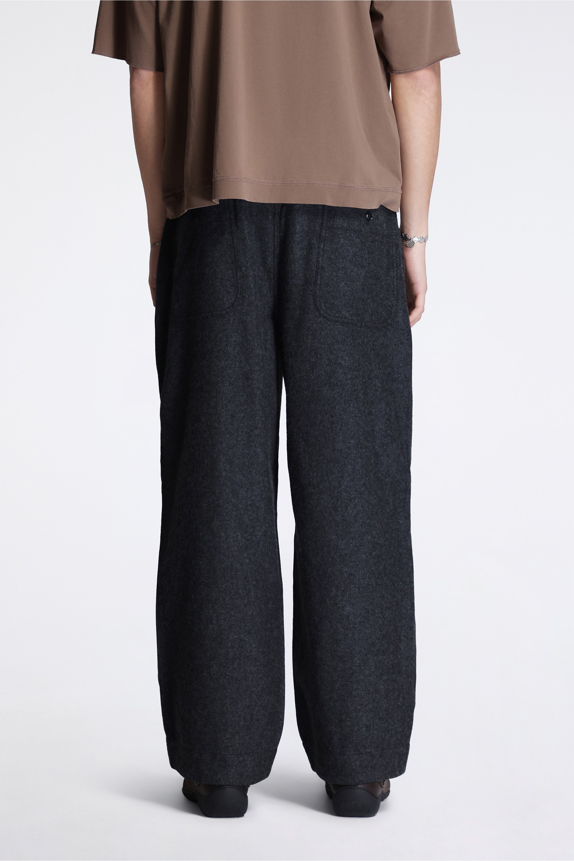 Wool Nylon Melton Pants Charcoal
