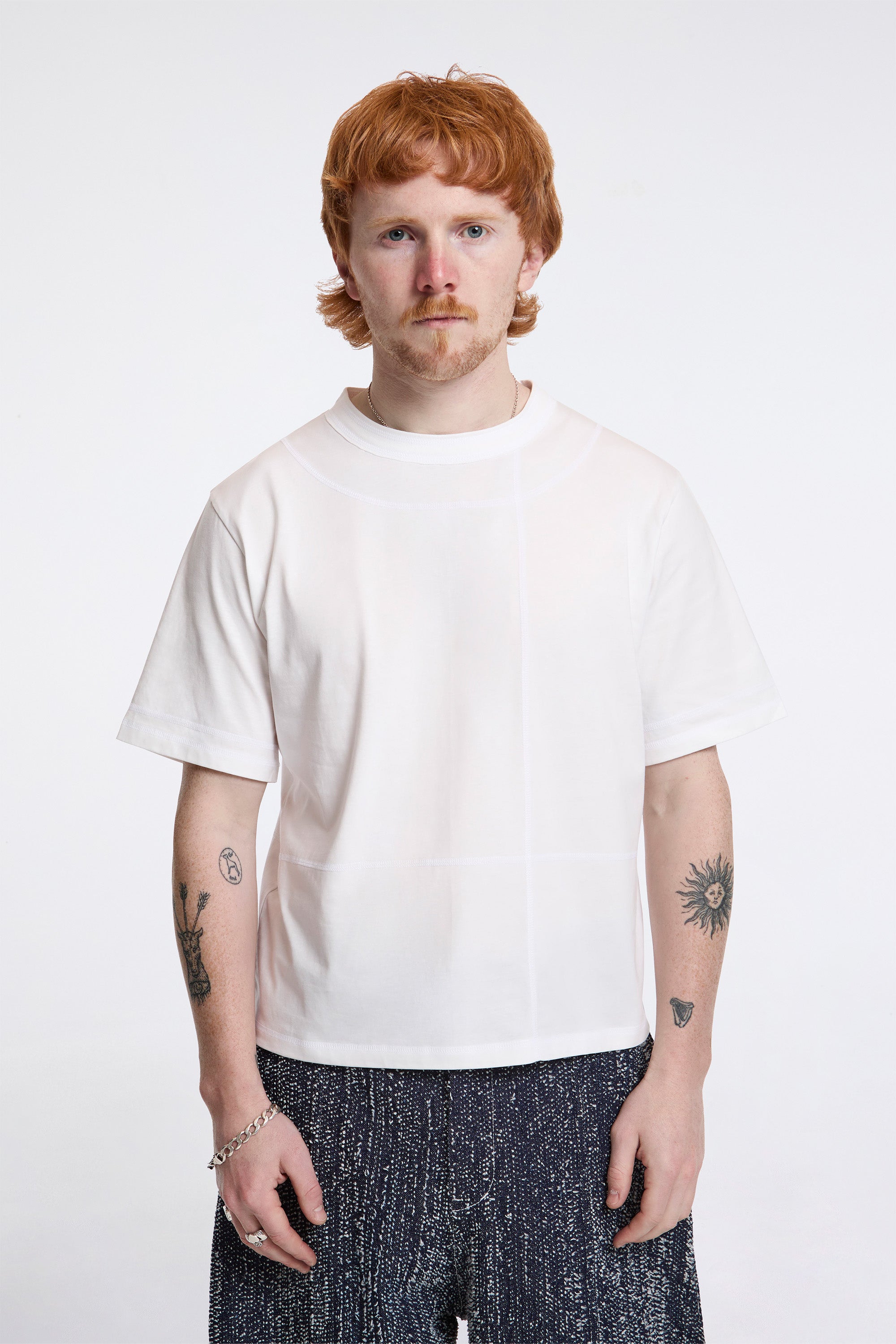Sage Nation Cross Stitch T-Shirt Optic White | HAVN
