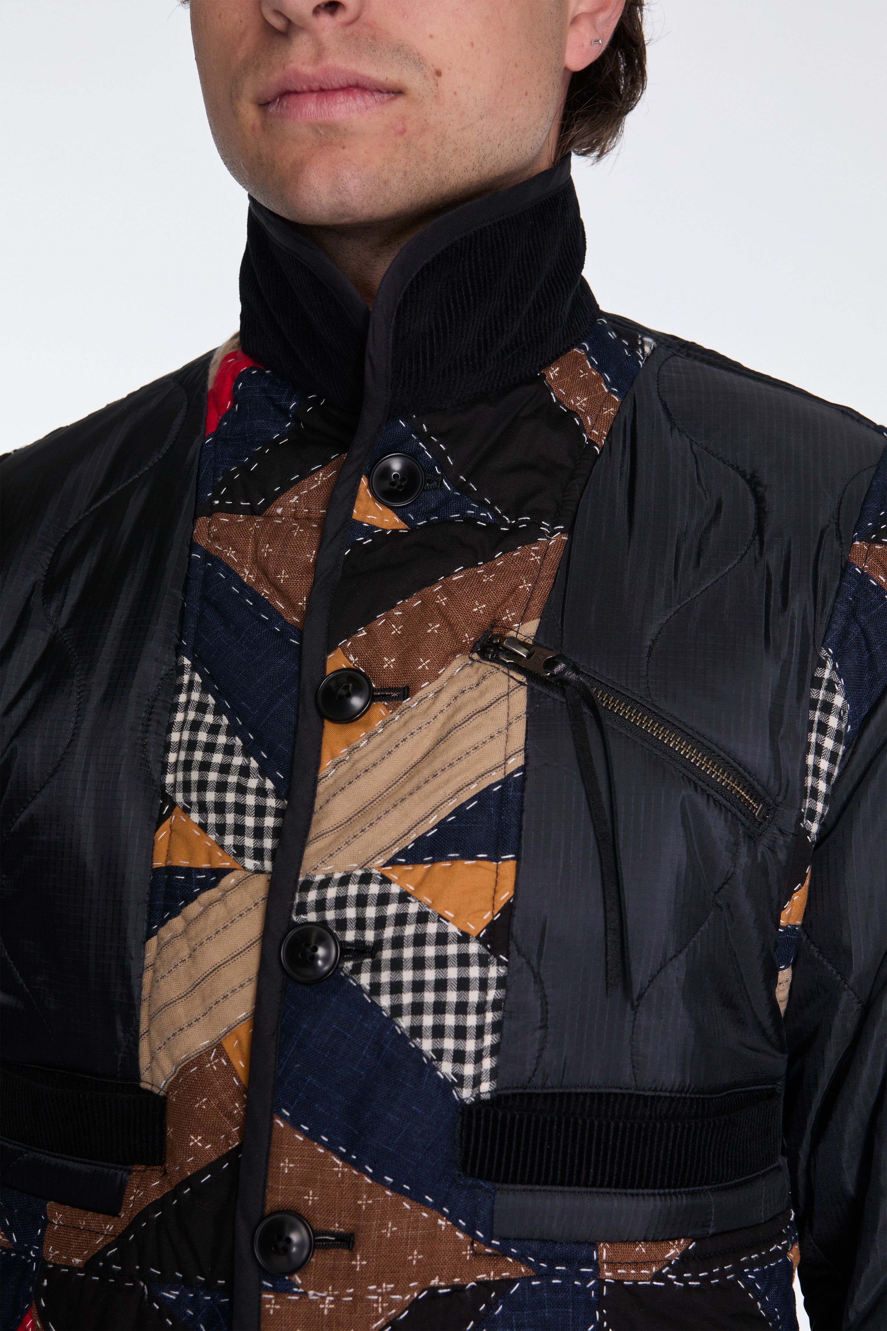 Khoki Quilt Jacket Navy