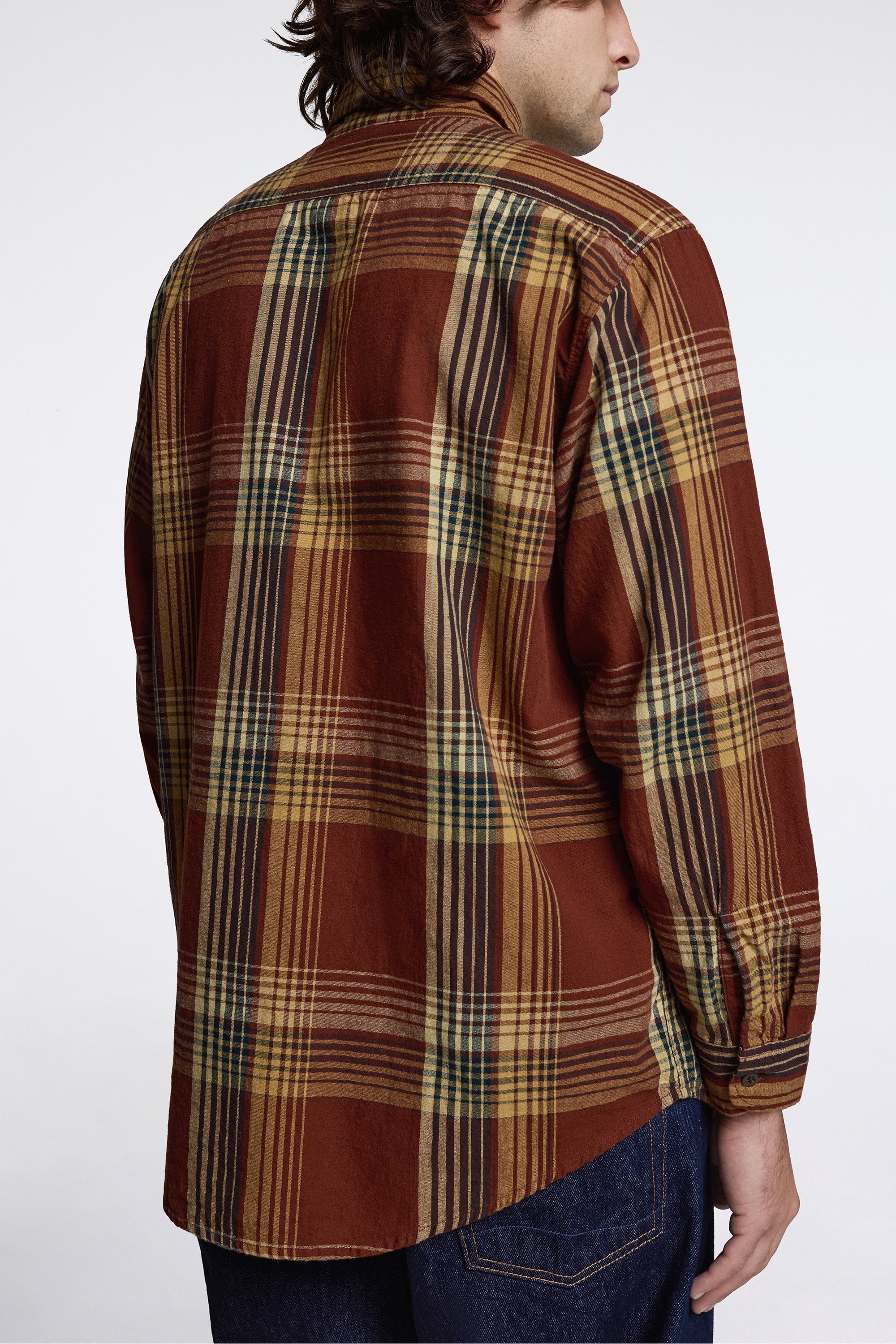 Original Check Work Shirt With Flap Pocket Brown Check