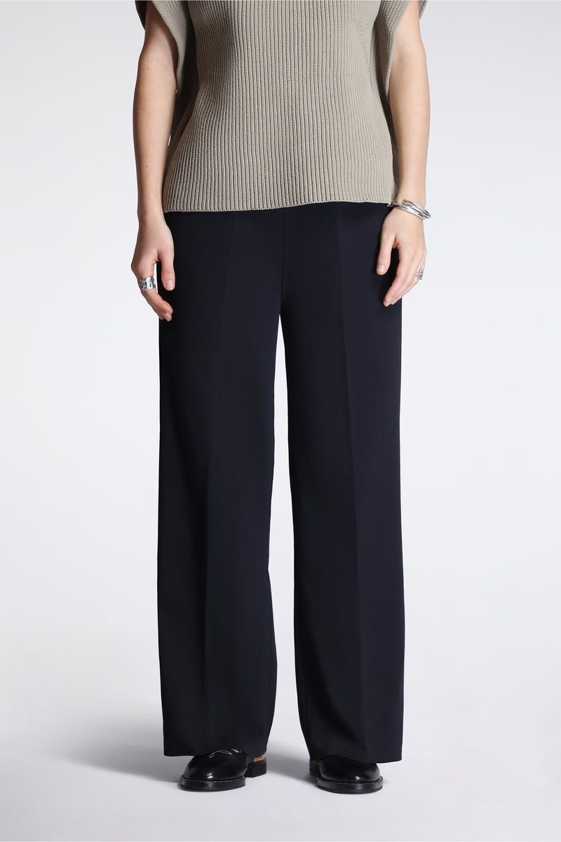 Soft Milan Semi Wide Pants Black