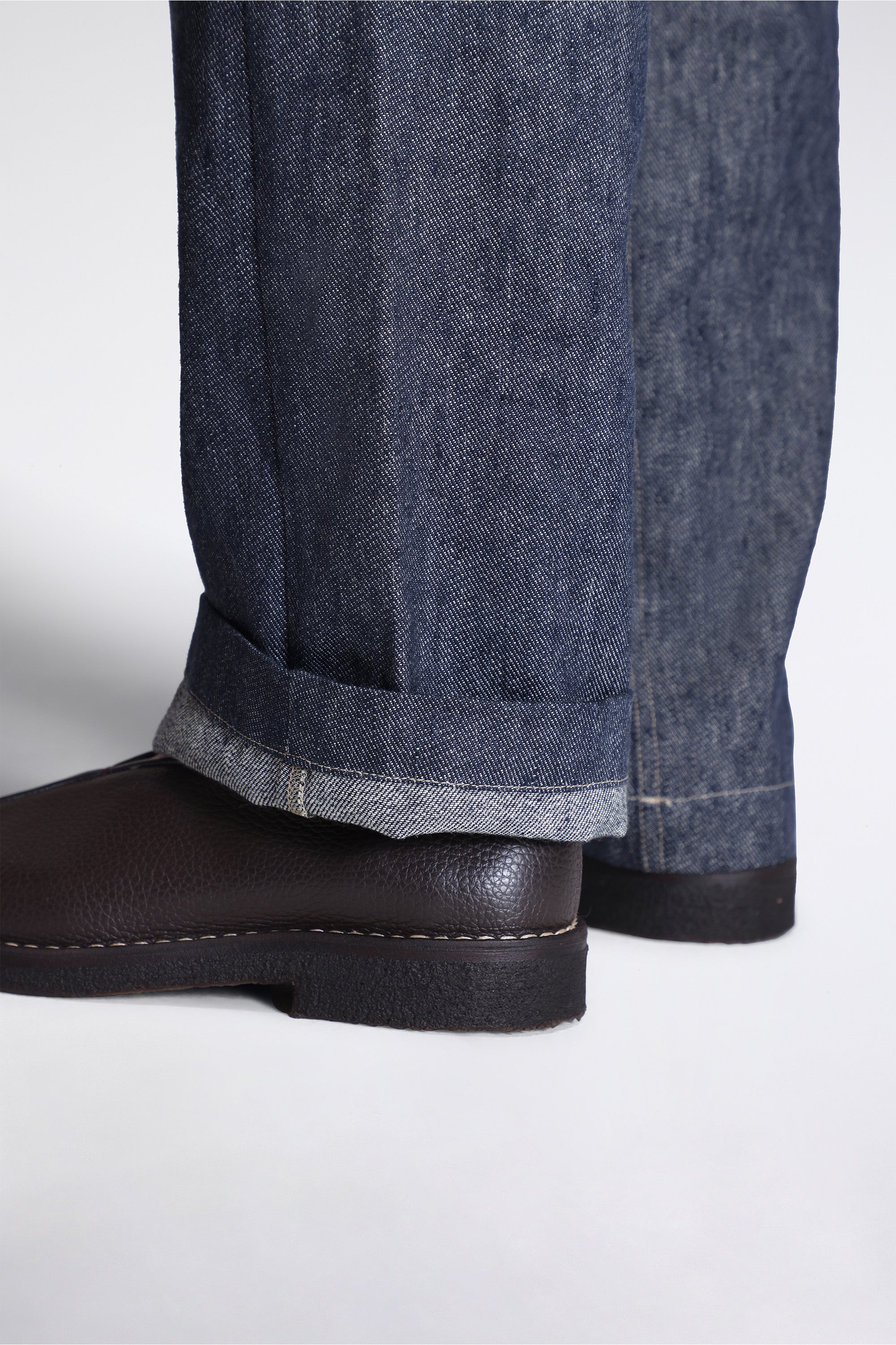 Back Cinch Fitted Pant Linen Cotton Denim