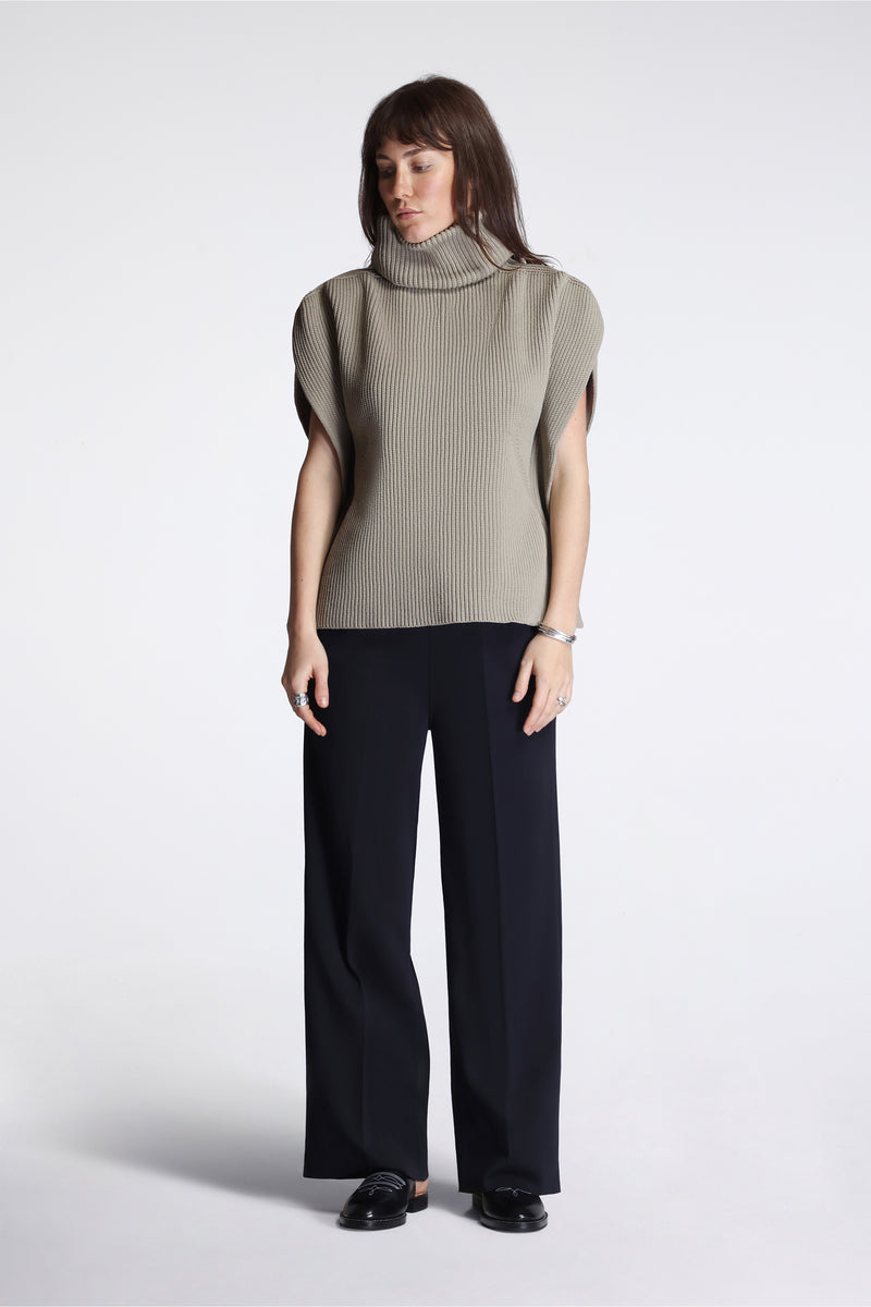Soft Milan Semi Wide Pants Black
