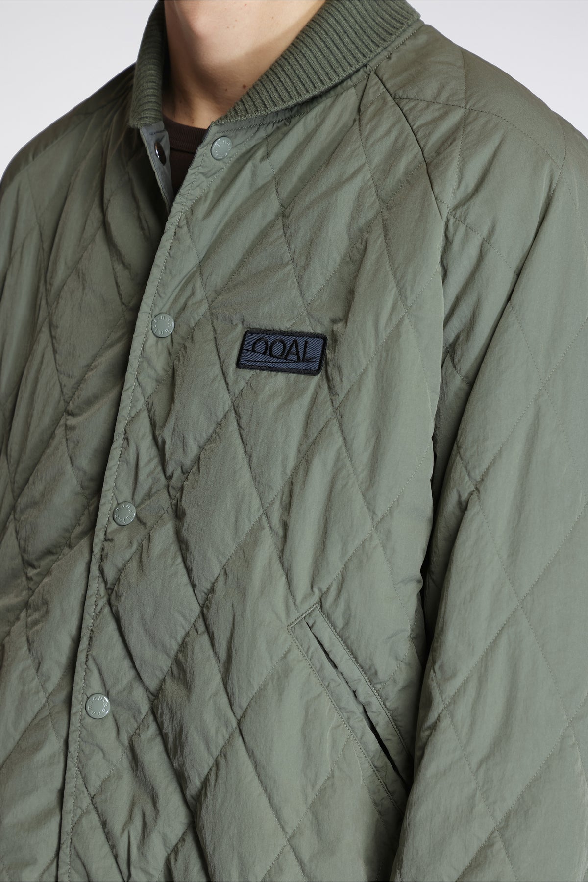 Ooal Quilting Varsity Jacket Sage Green