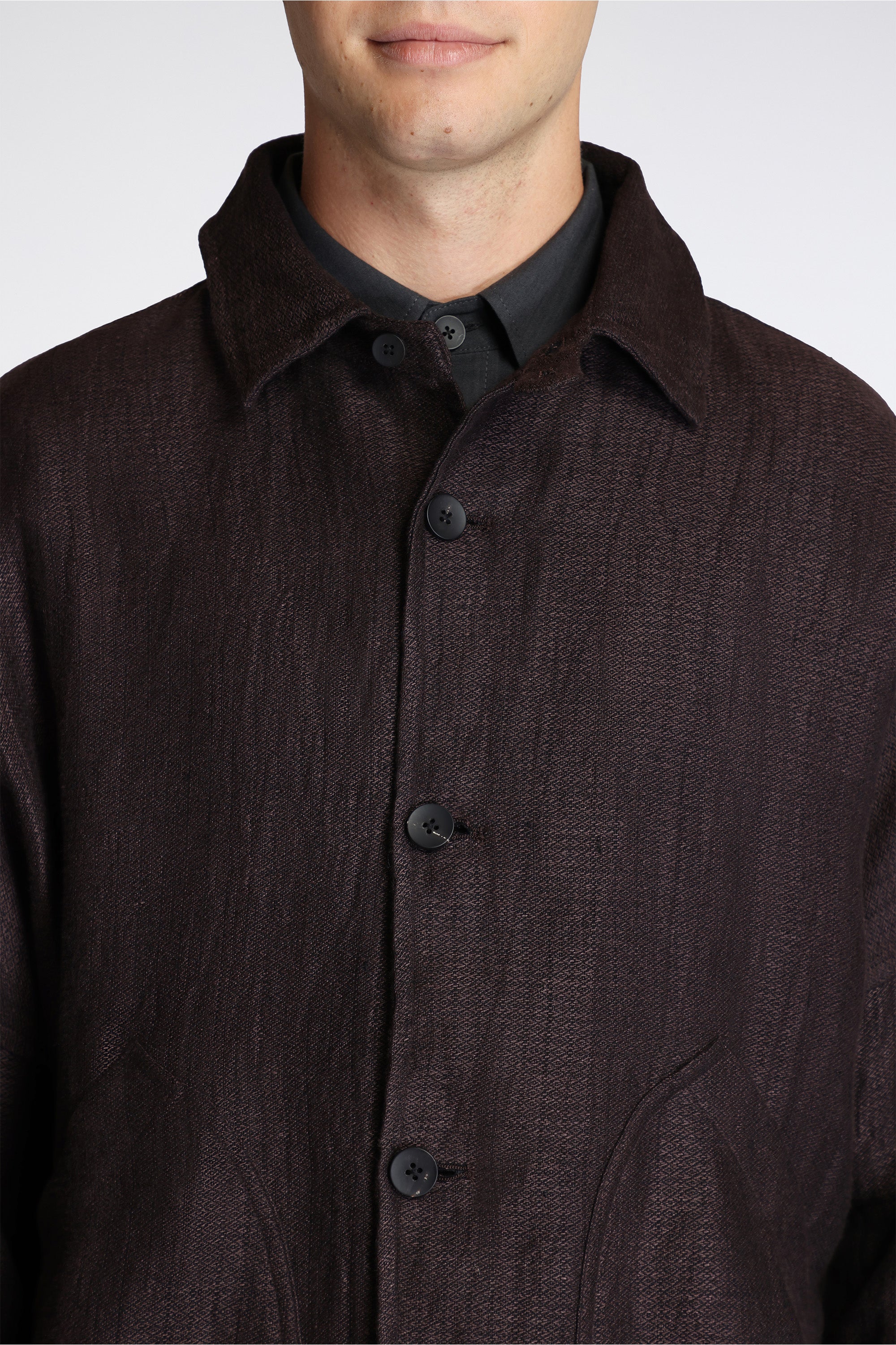 Mine Jacket Black Mix Heavy Linen Argyle