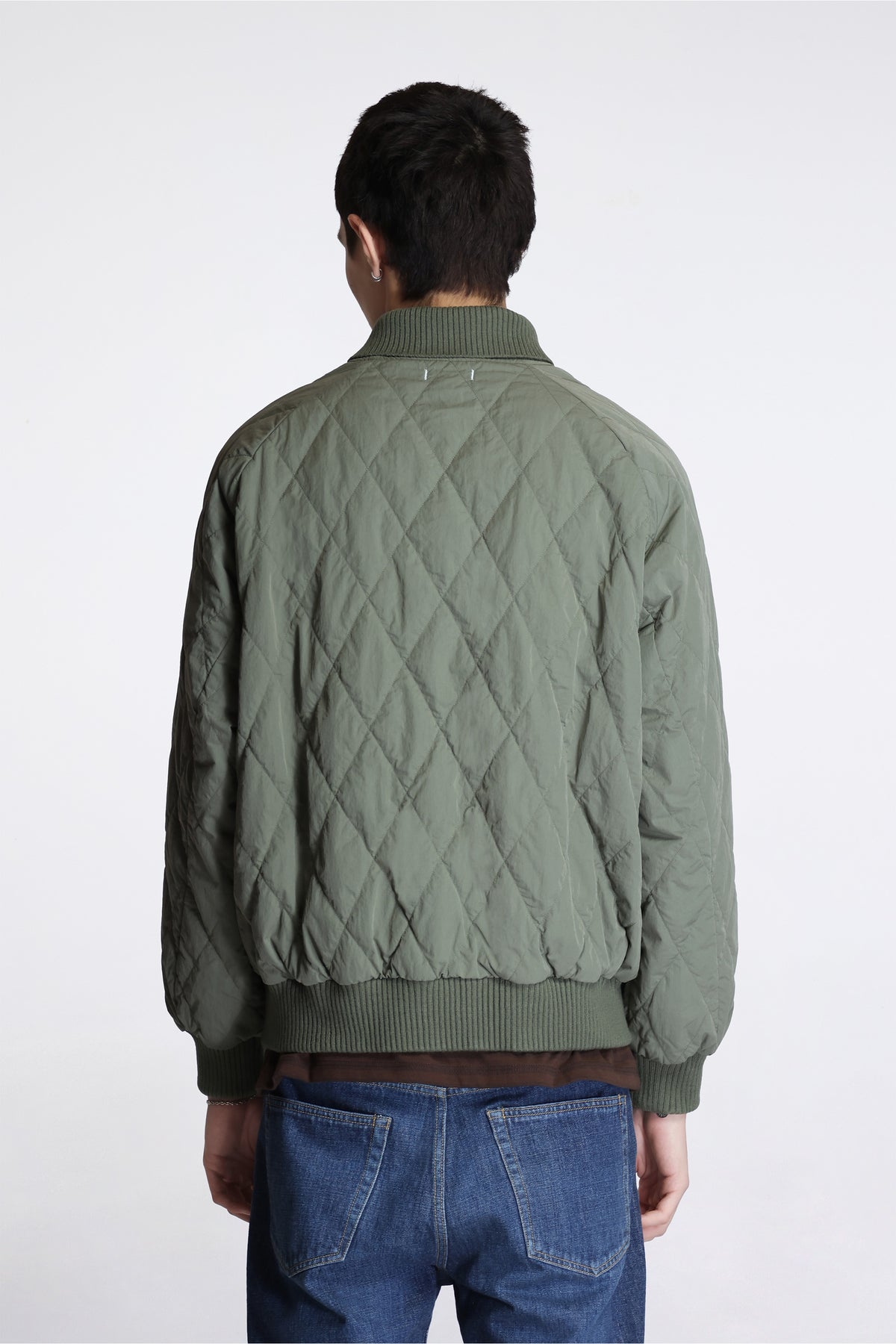 Ooal Quilting Varsity Jacket Sage Green