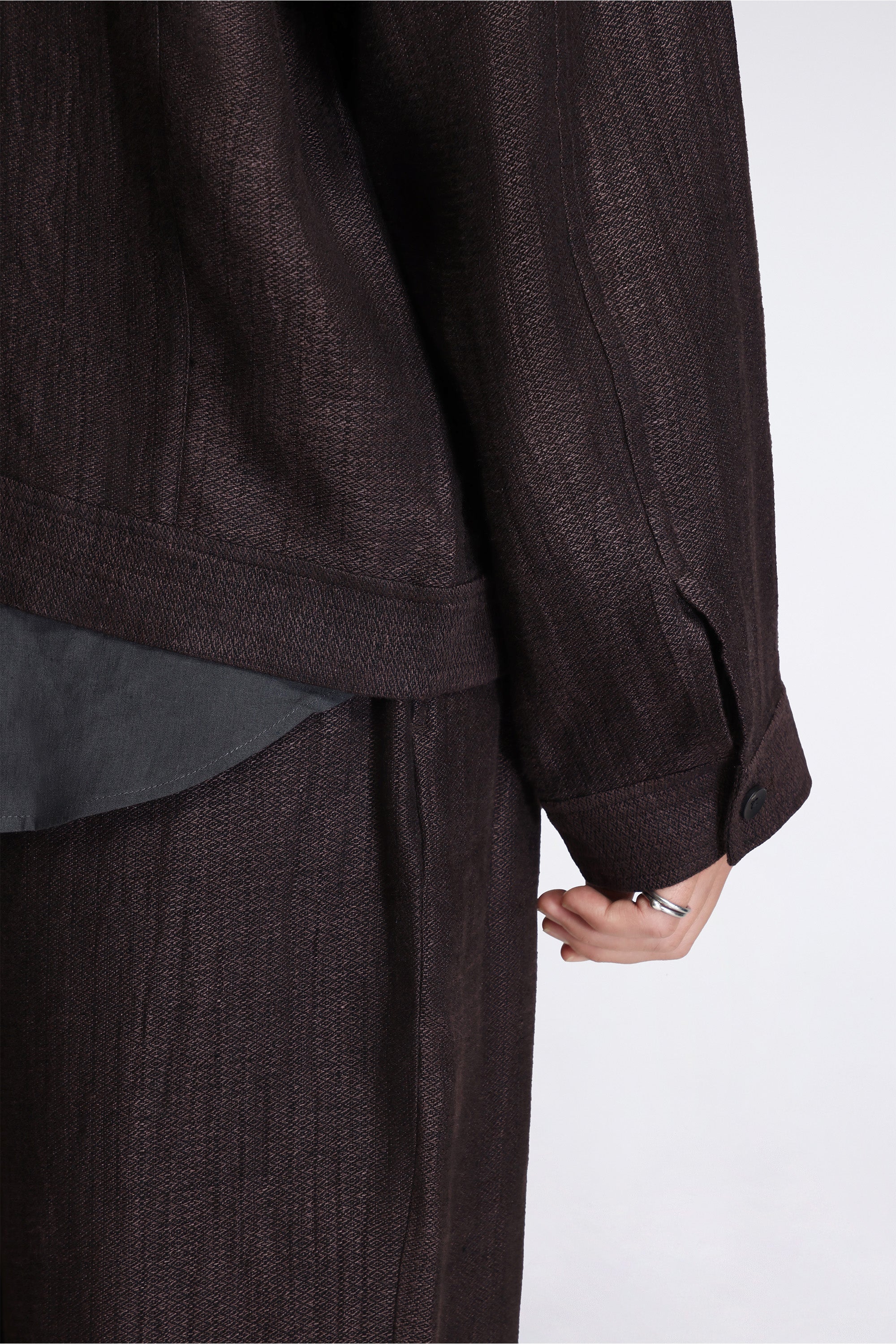 Mine Jacket Black Mix Heavy Linen Argyle
