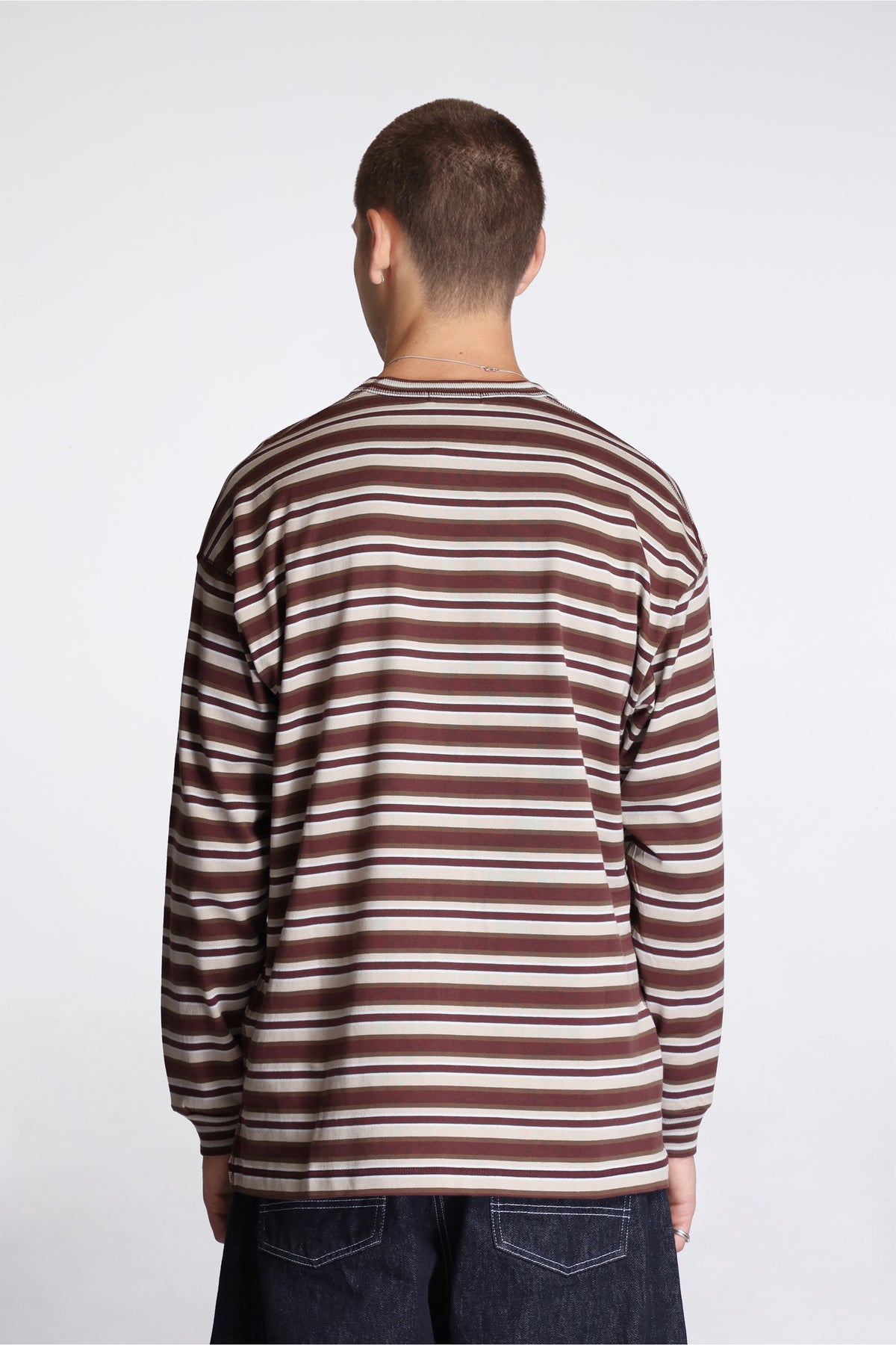 Striped Ls T-Shirt Beige/Burgandy