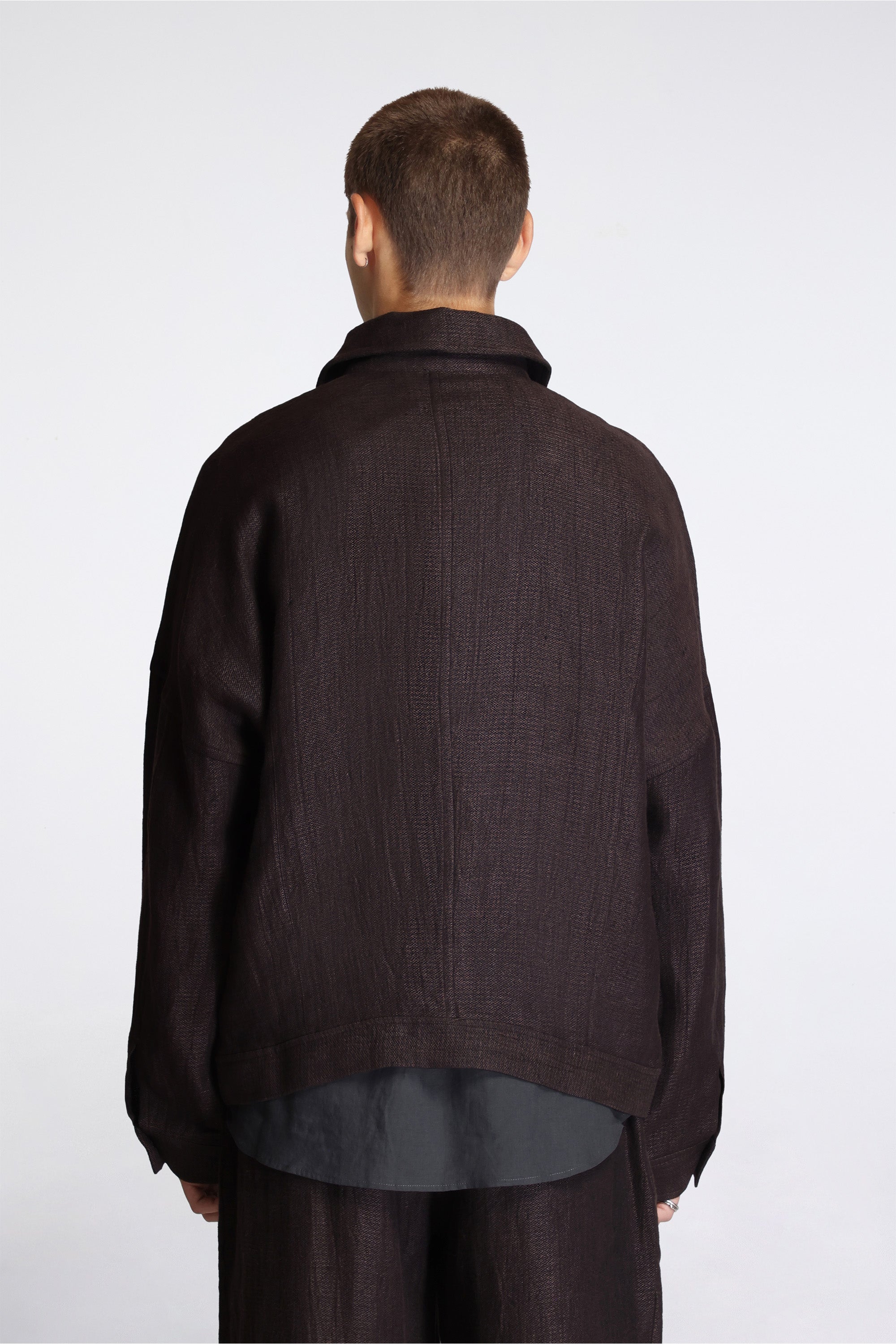 Mine Jacket Black Mix Heavy Linen Argyle