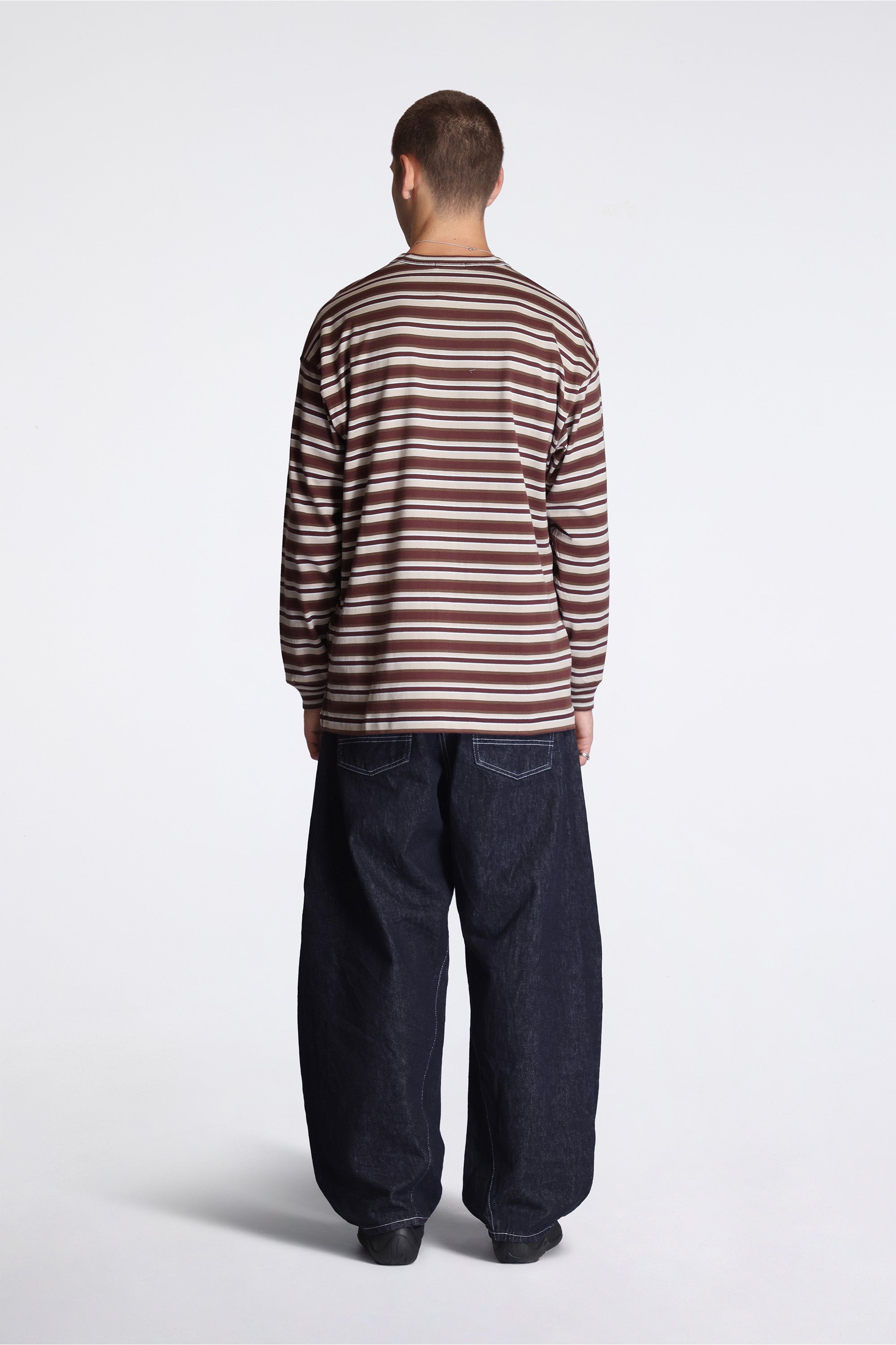 Striped Ls T-Shirt Beige/Burgandy