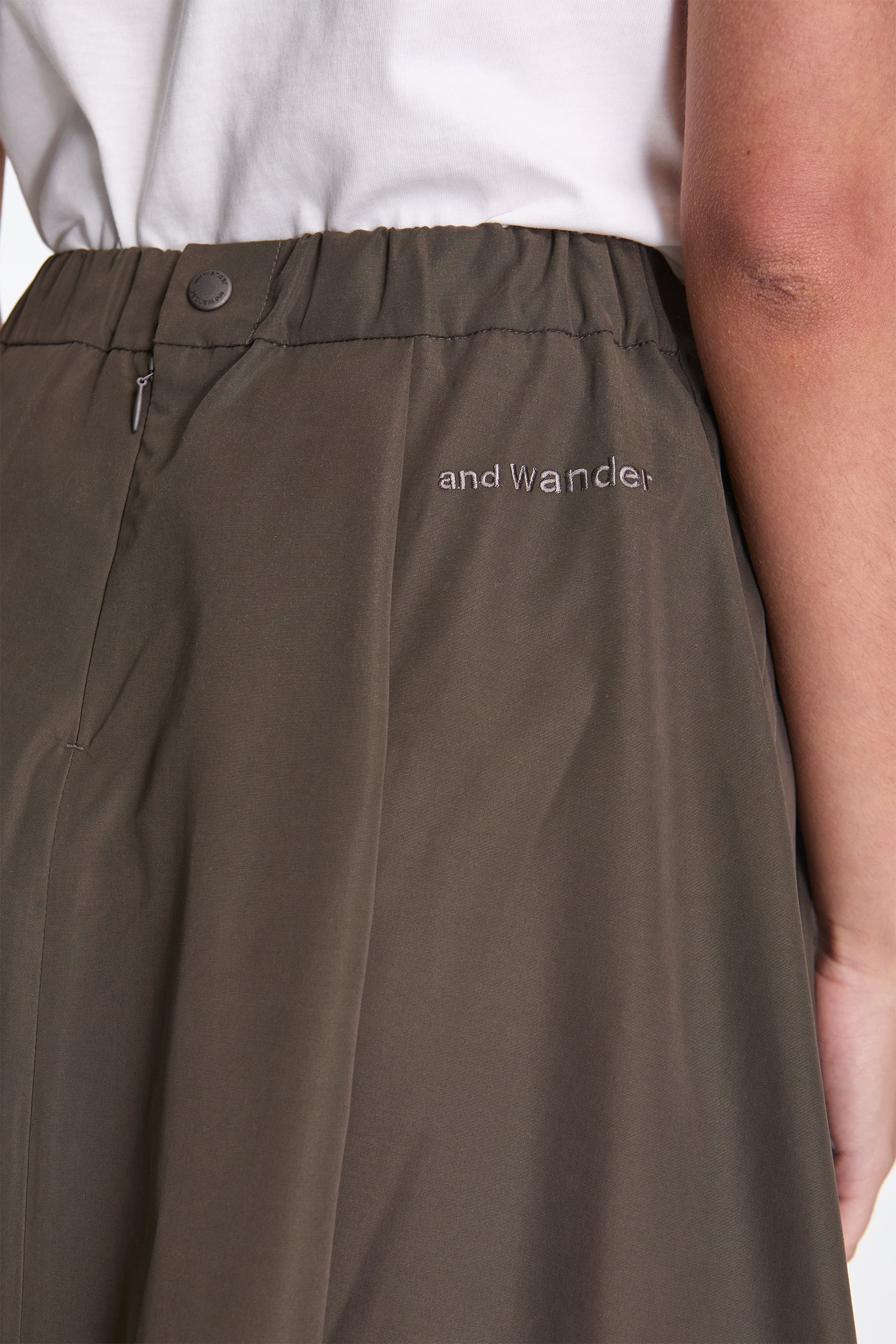 High Count Cloth Skirt  L.Khaki