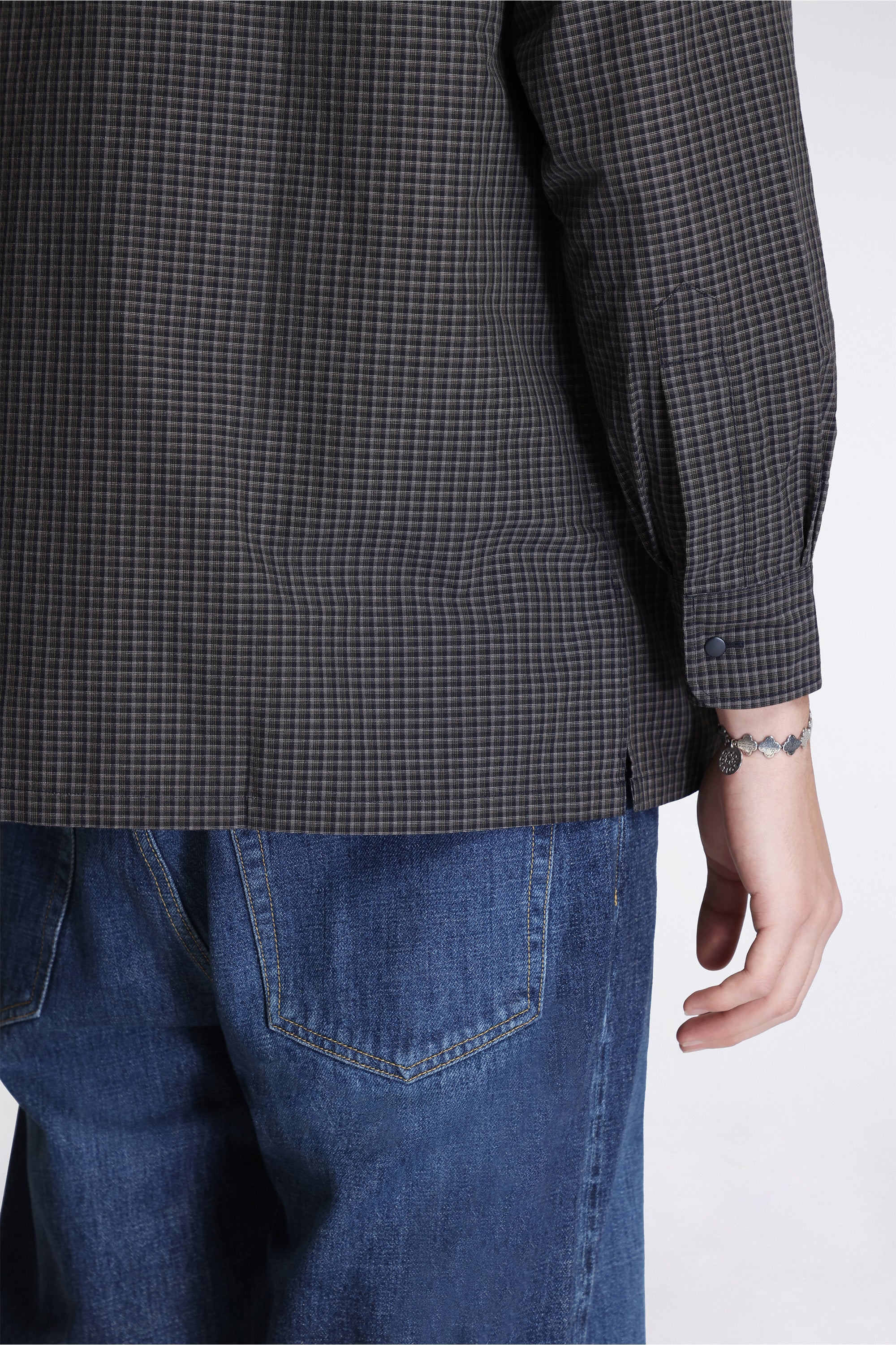 Micro Plaid Wind Shirt Navy