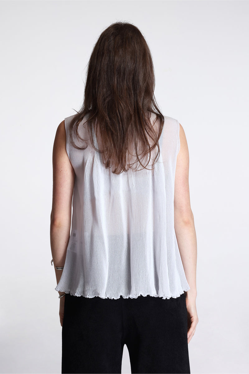Hypha Lucent Glitter Sleeveless Bust Flare Top Lavender Fog Multi