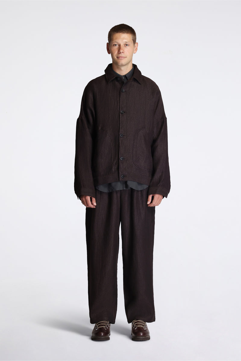 Mine Jacket Black Mix Heavy Linen Argyle