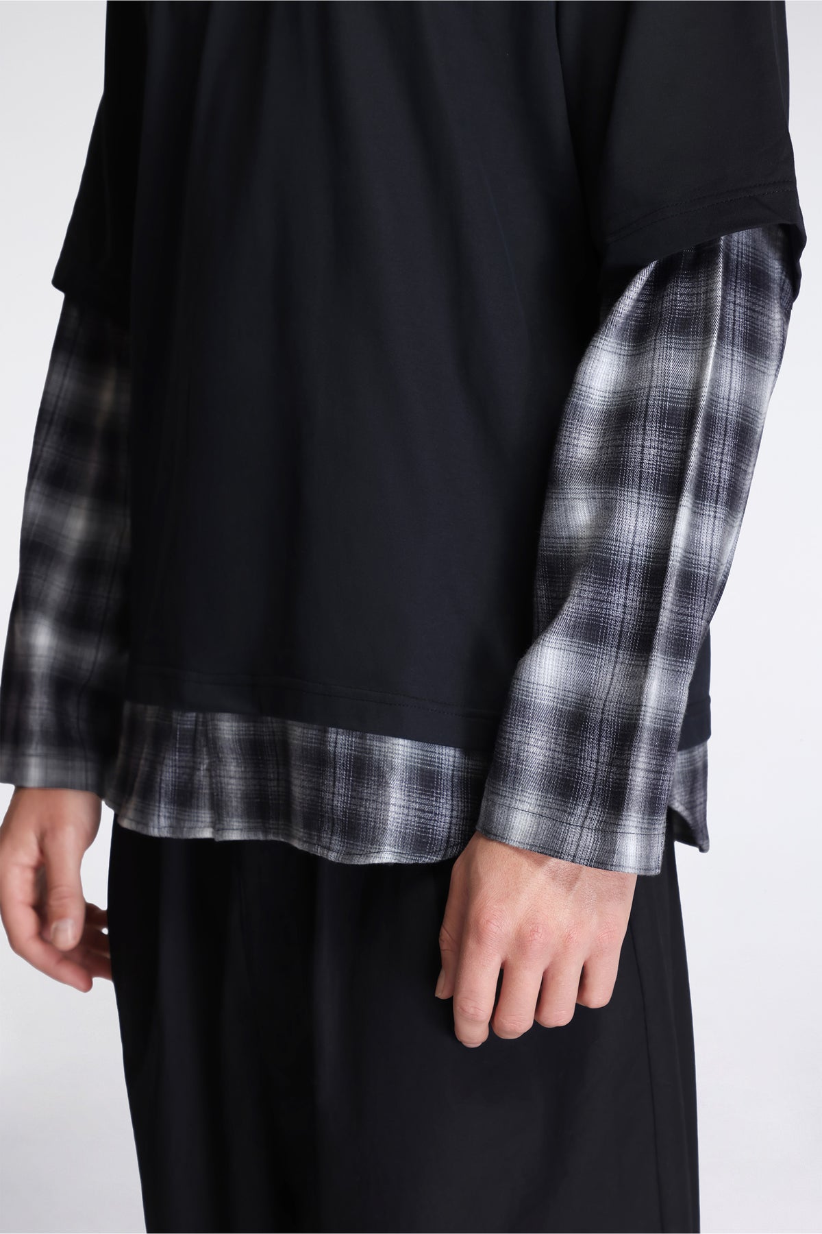 Layered T-Shirt Black/Check