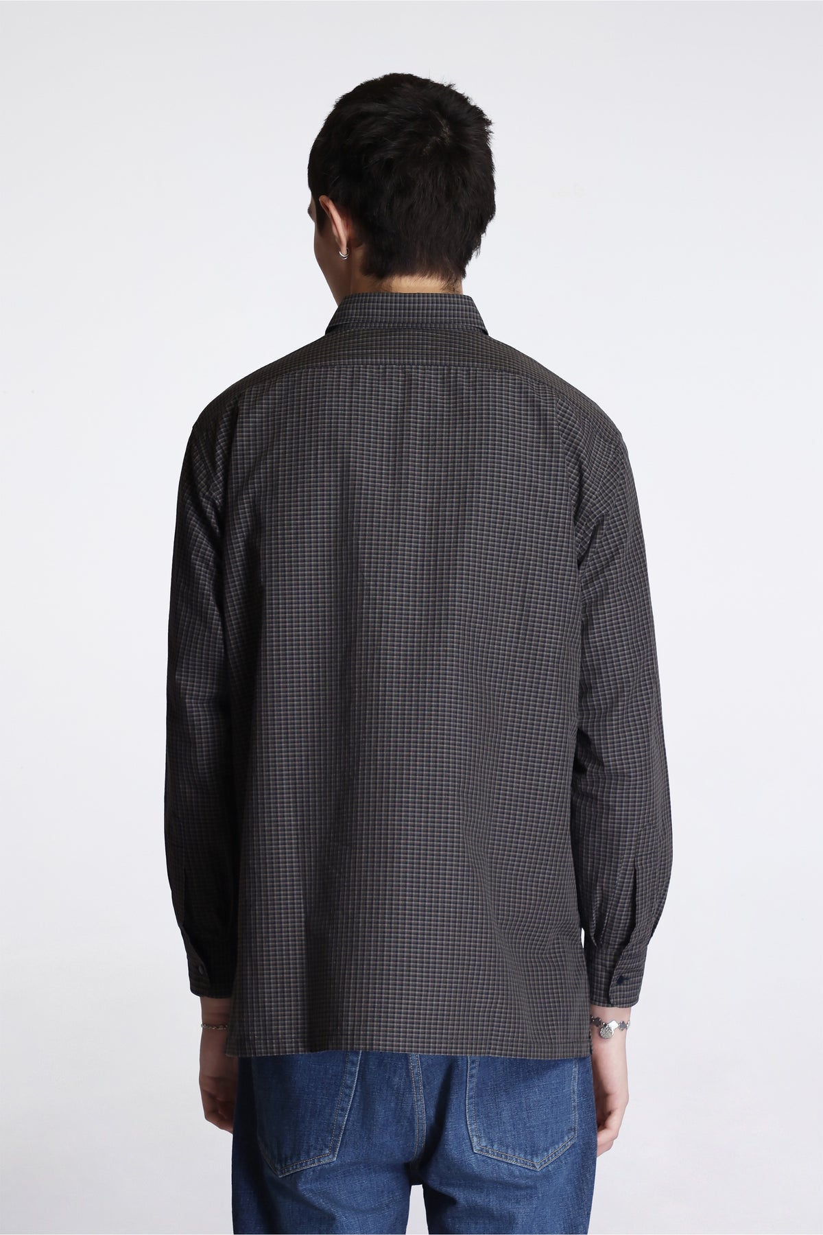 Micro Plaid Wind Shirt Navy