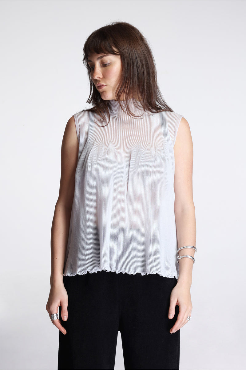 Hypha Lucent Glitter Sleeveless Bust Flare Top Lavender Fog Multi