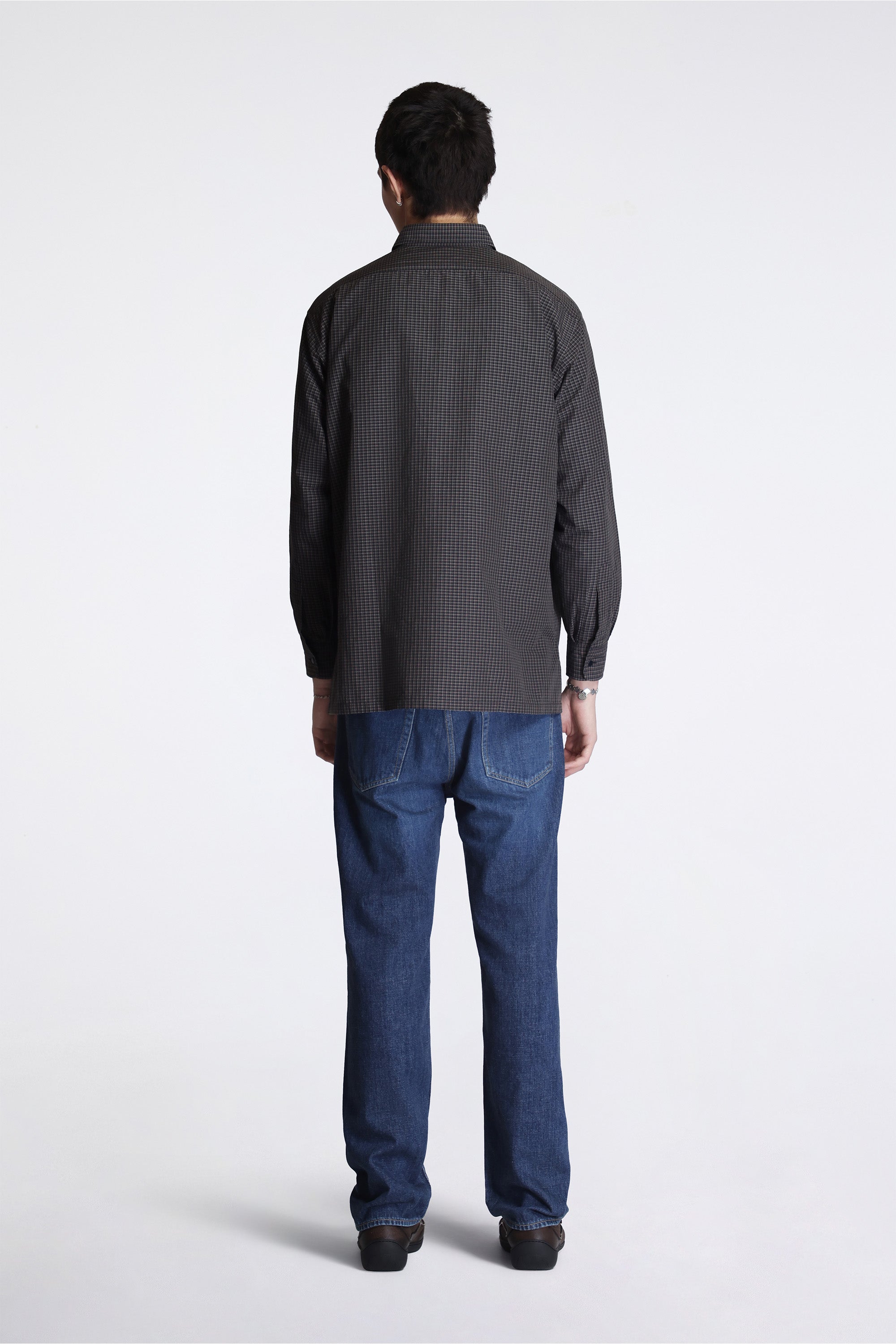 Micro Plaid Wind Shirt Navy