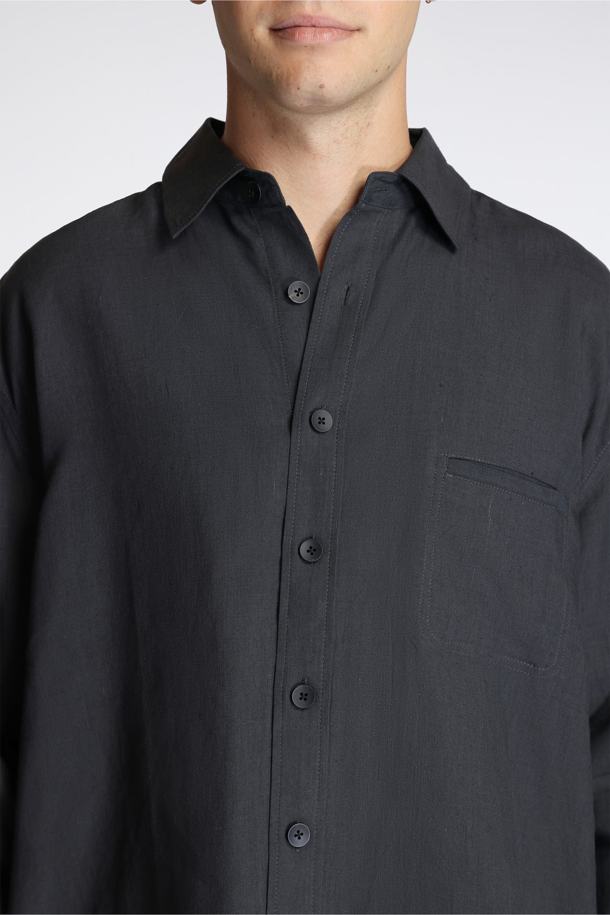 Easy Shirt Petrol Fine Linen Silk