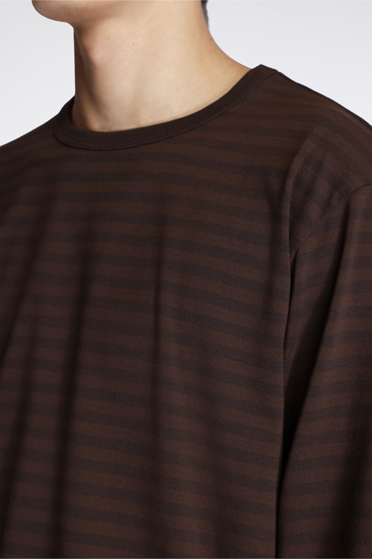 Coolmax Stripe Jersey L/S Tee Dark Brown