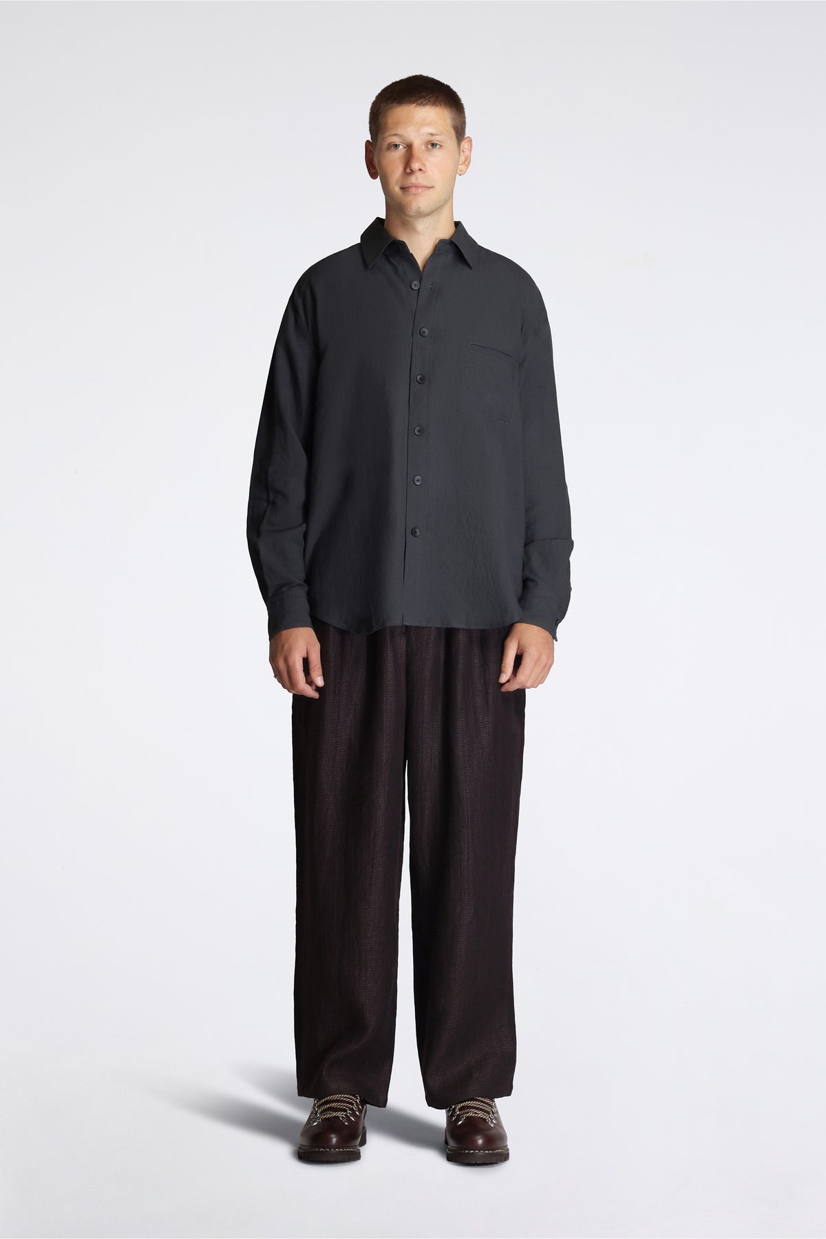Easy Shirt Petrol Fine Linen Silk