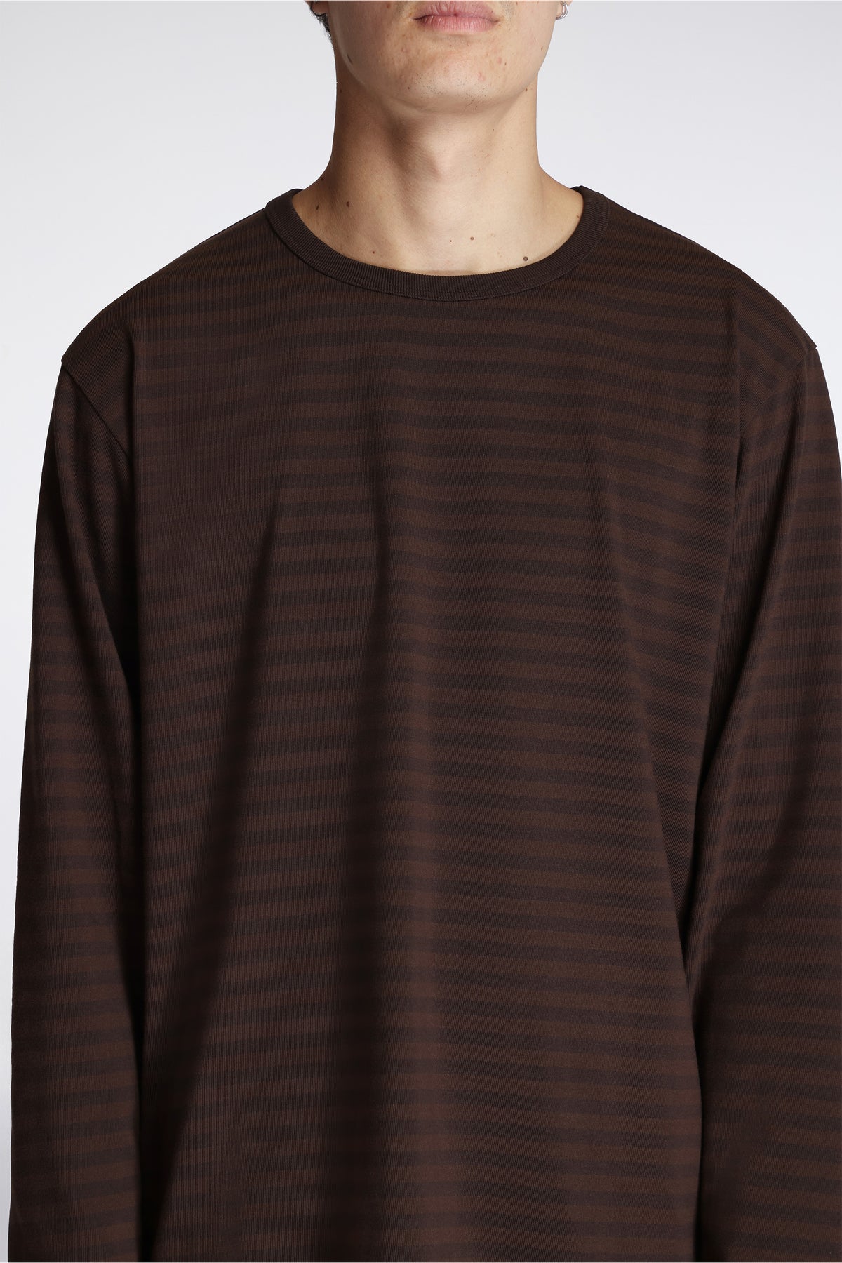 Coolmax Stripe Jersey L/S Tee Dark Brown