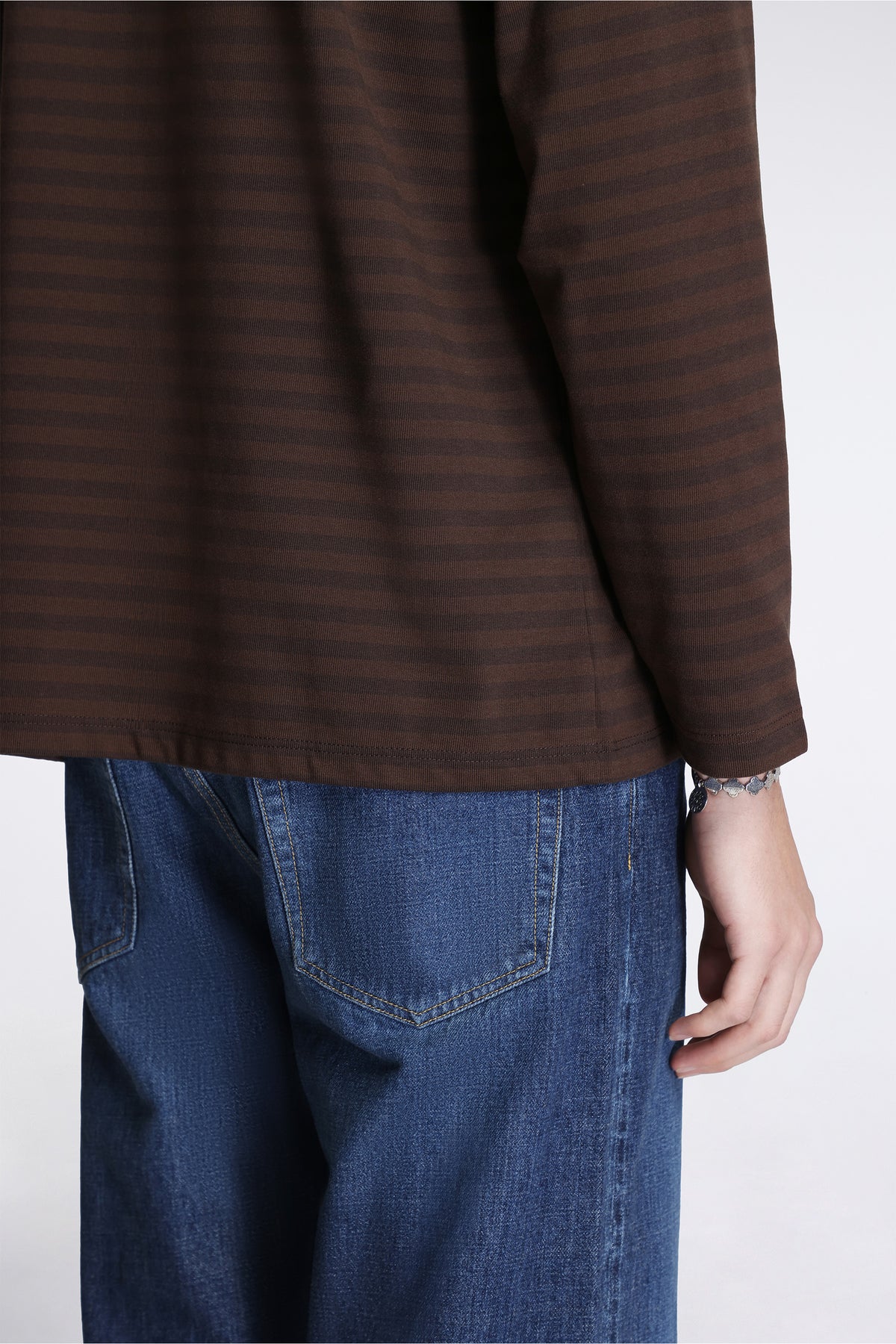 Coolmax Stripe Jersey L/S Tee Dark Brown