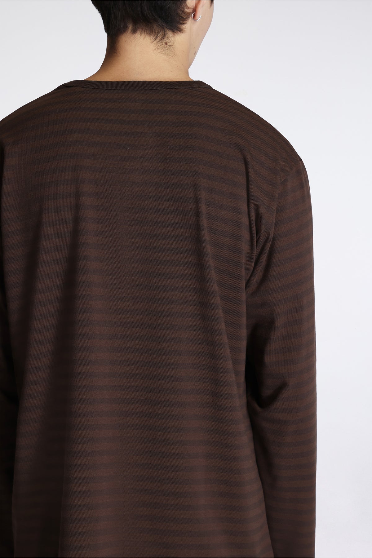 Coolmax Stripe Jersey L/S Tee Dark Brown