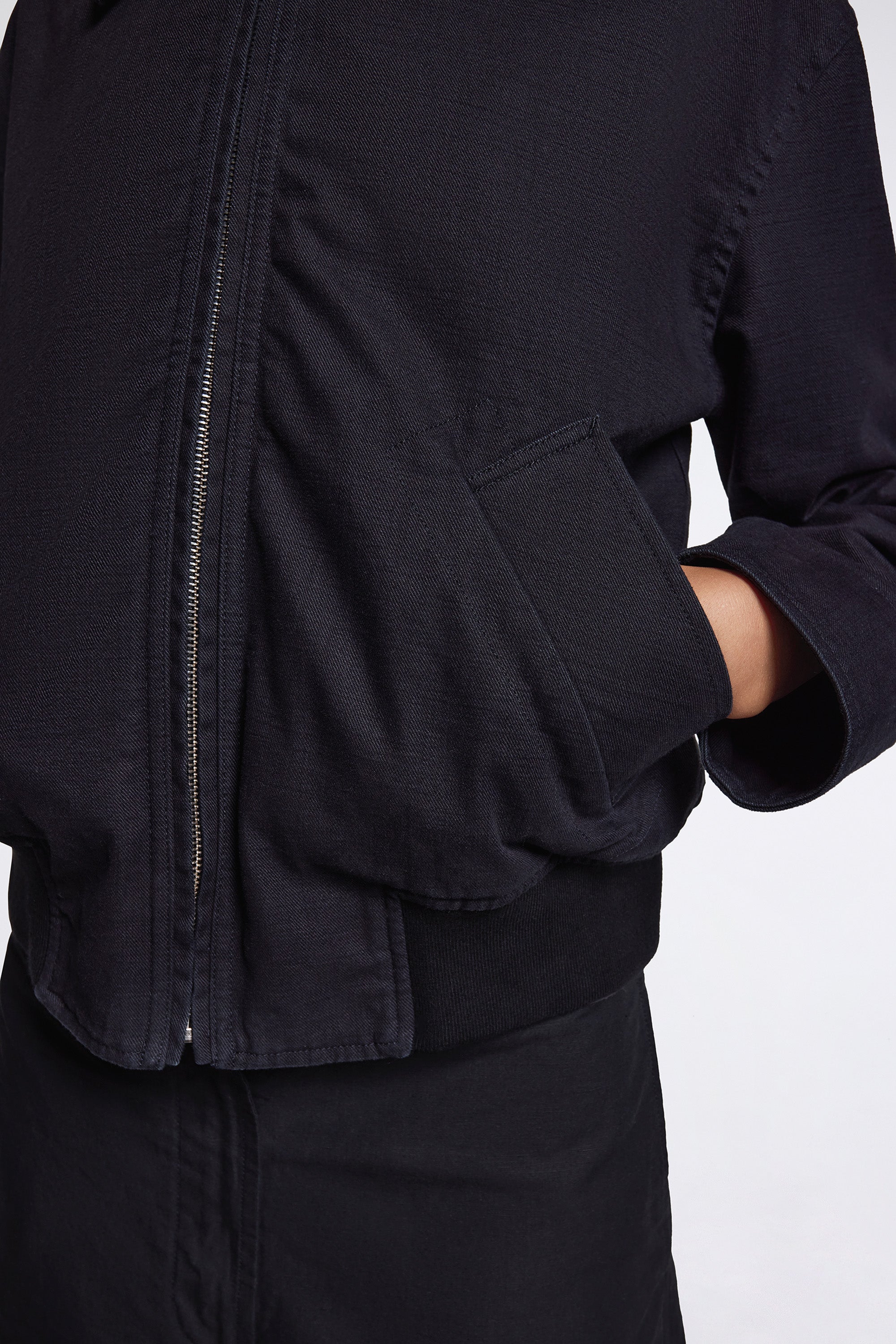 MHL Zip Up Bomber Jacket Indigo