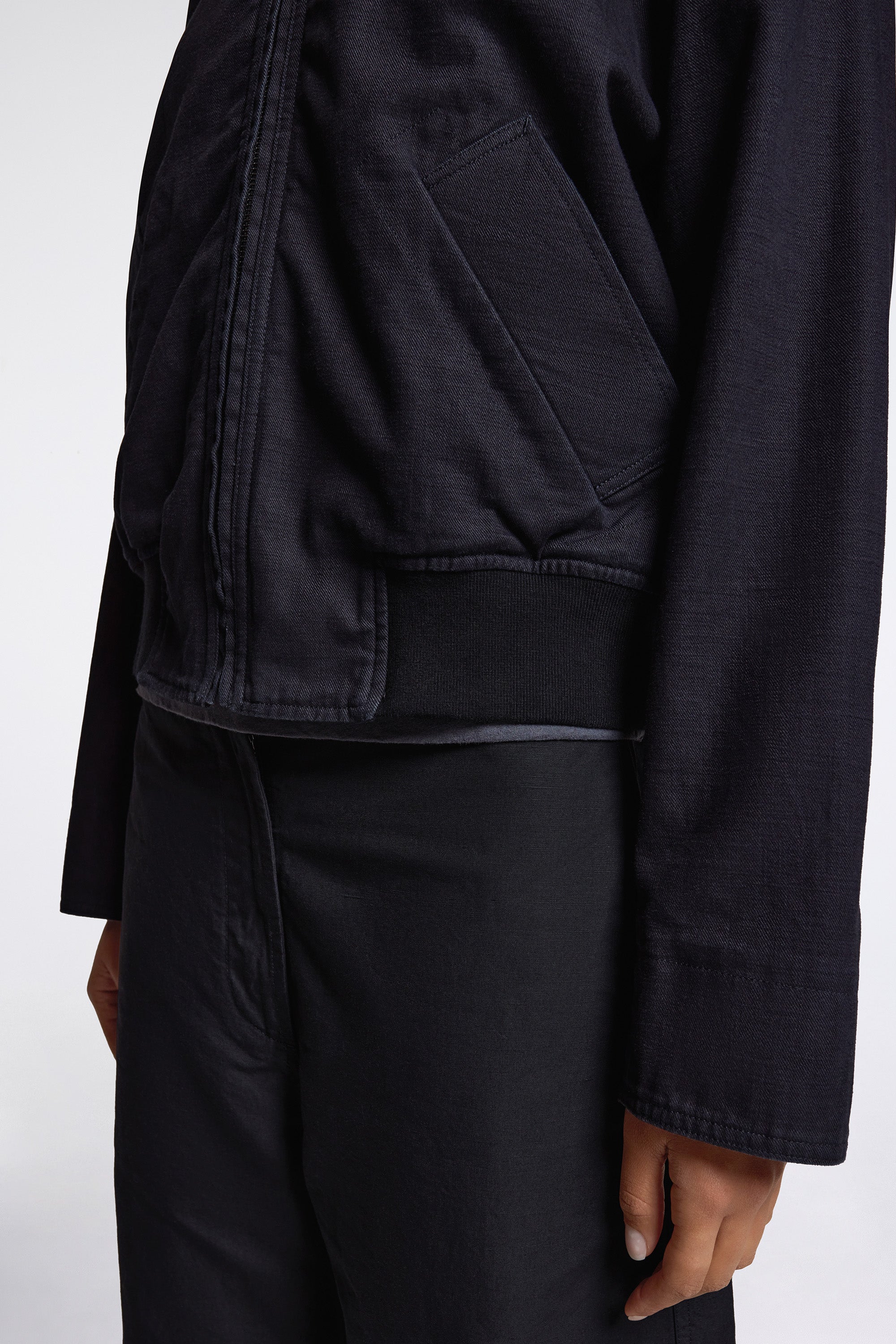 MHL Zip Up Bomber Jacket Indigo