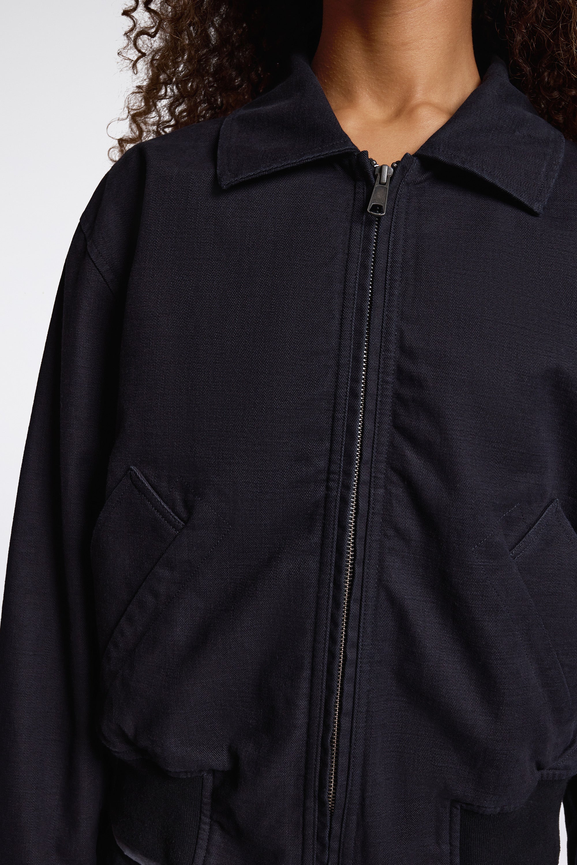 Margaret Howell MHL Zip Up Bomber Jacket Indigo | HAVN