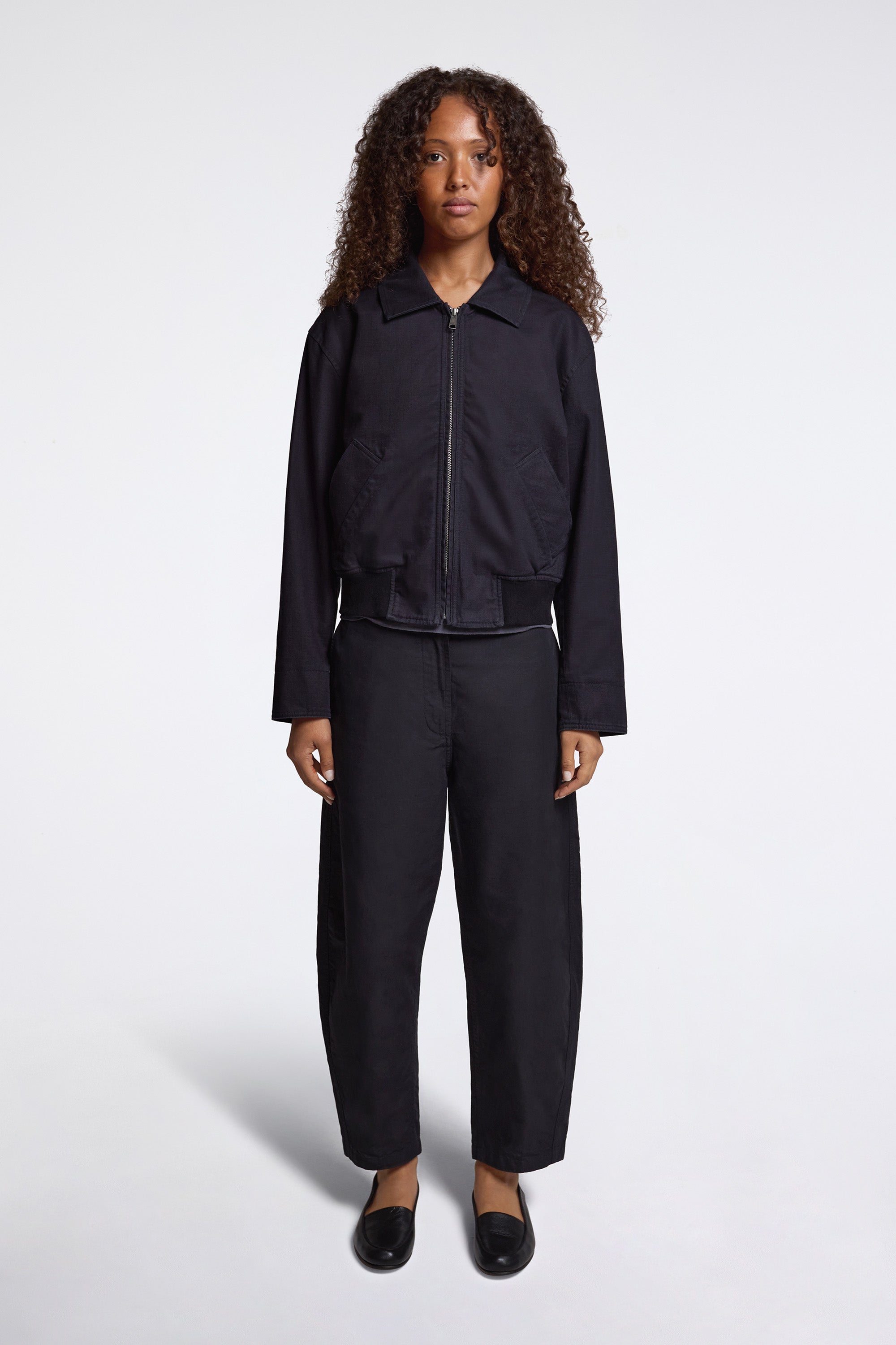 Margaret Howell MHL Zip Up Bomber Jacket Indigo | HAVN