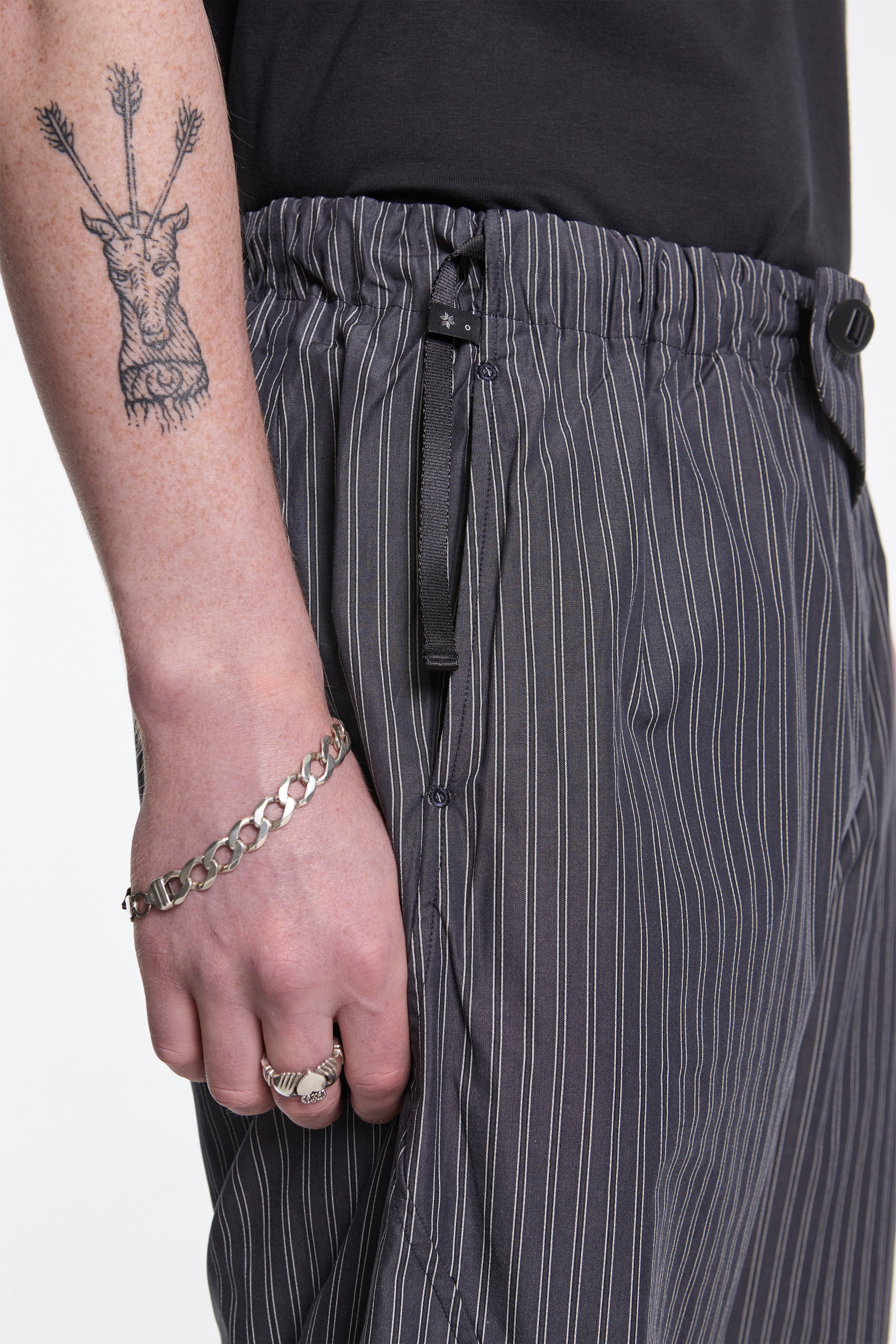 Goldwin 0 Retroreflective Striped Pants Deep Charcoal | HAVN