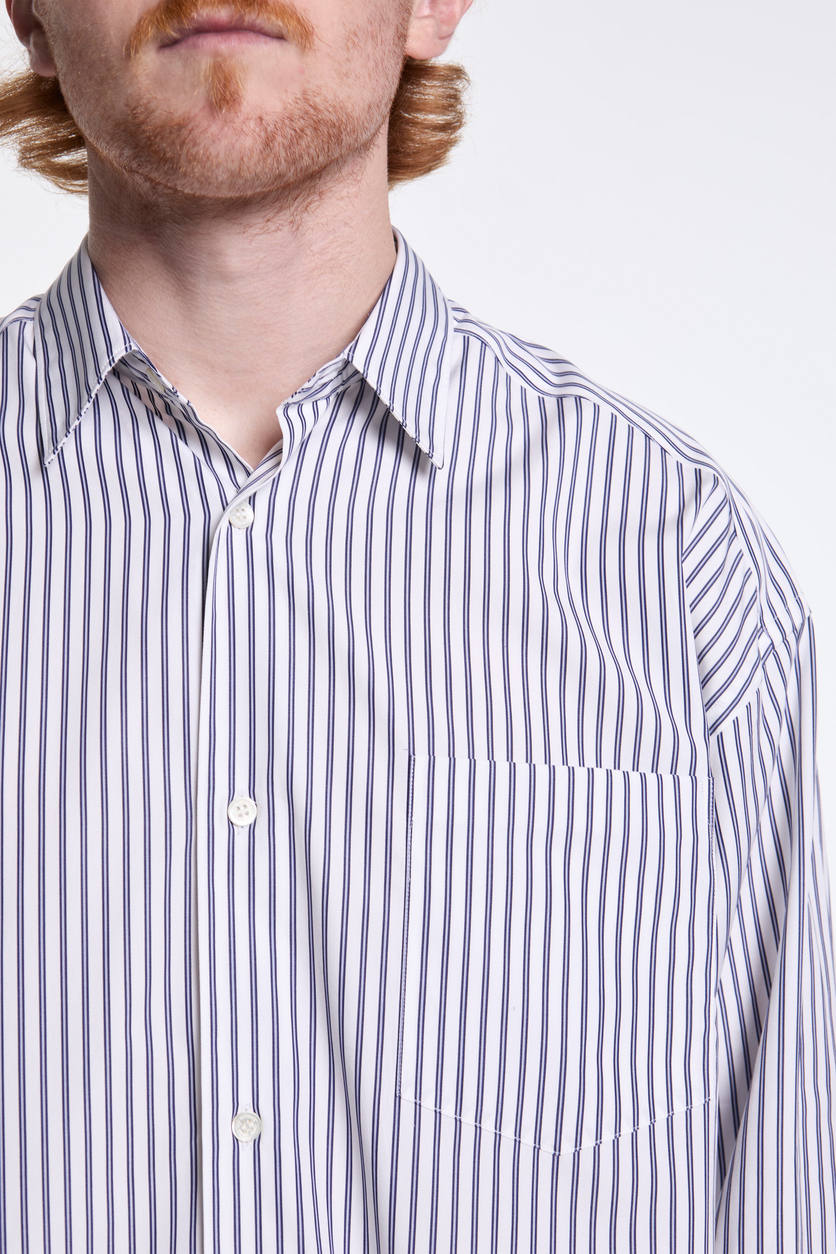 Cotton Striped Shirt White