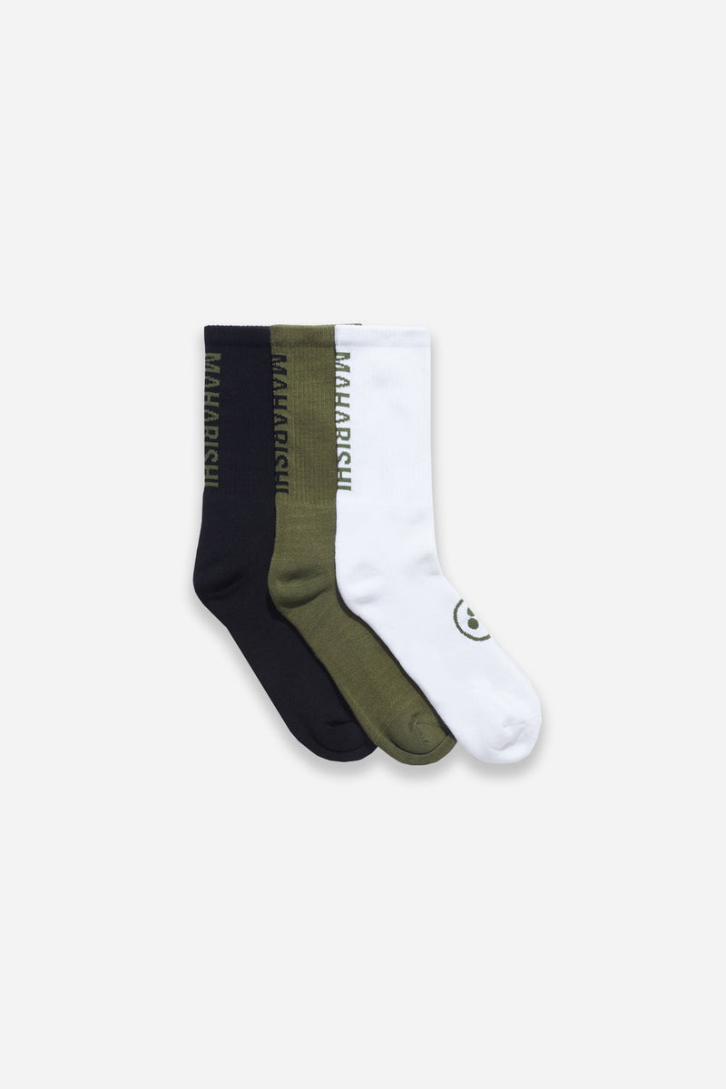 Miltype Peace Sports Socks Olive/Black/White