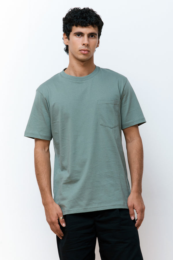 Johannes Pocket T-Shirt Dried Sage Green