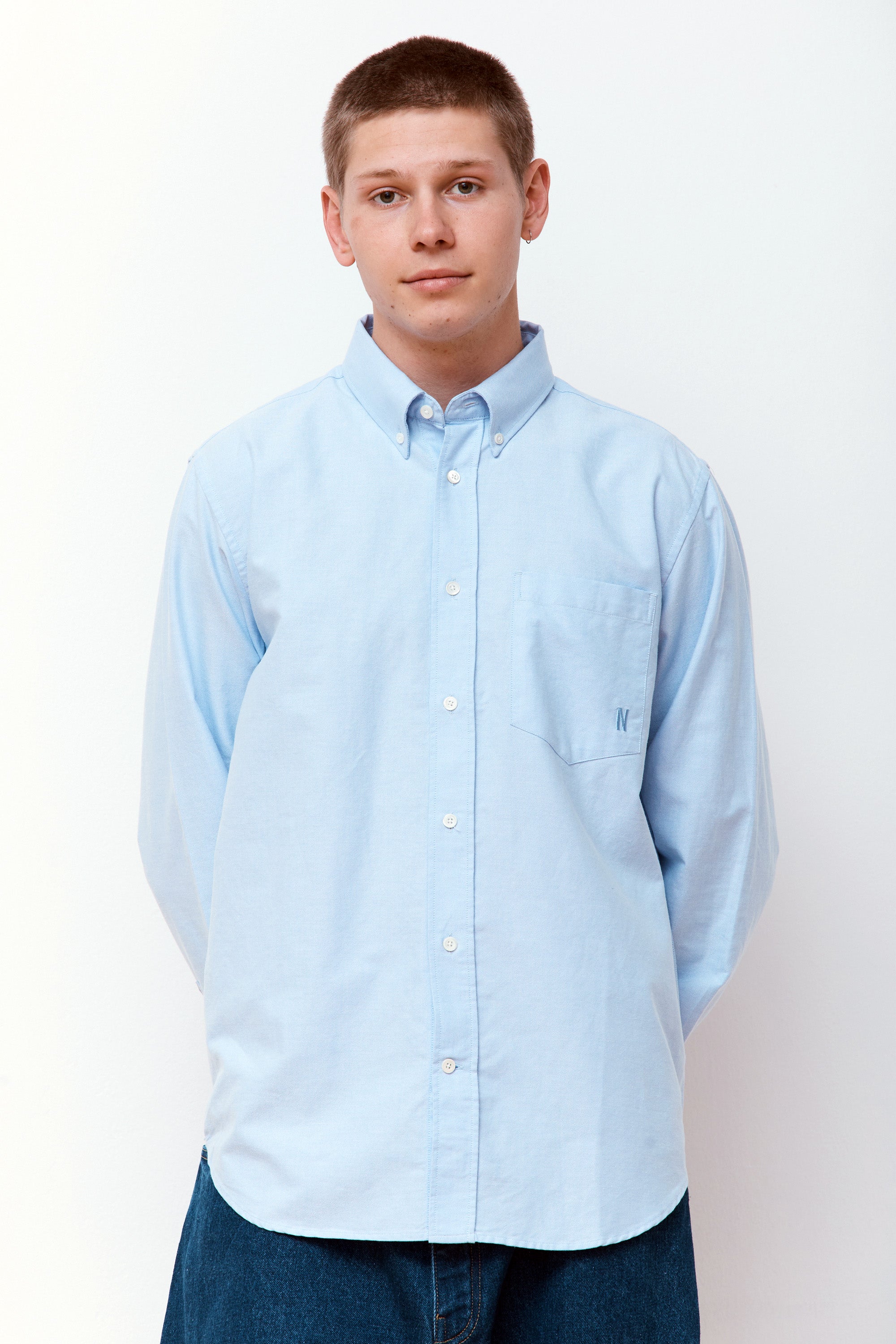 Algot Oxford Monogram Pale Blue