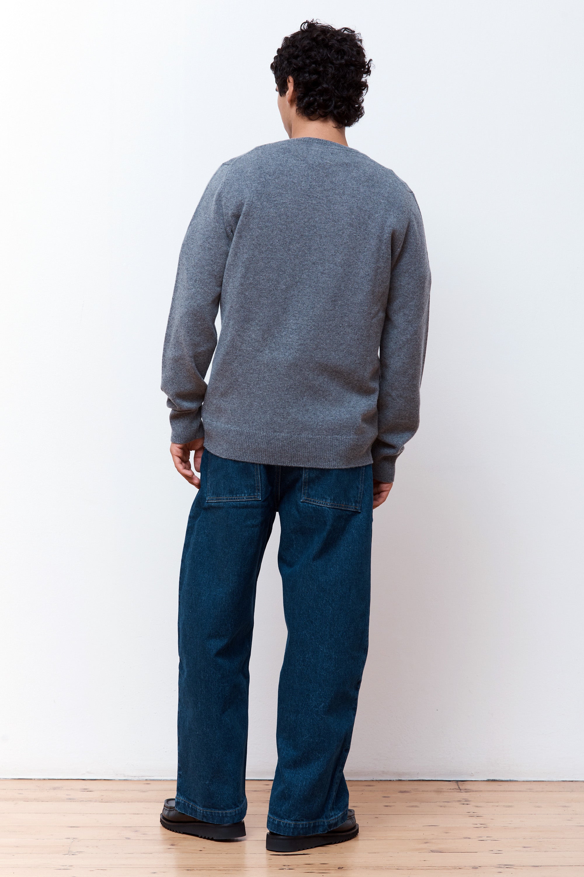 Sigfred Lambswool Crew Grey Melange