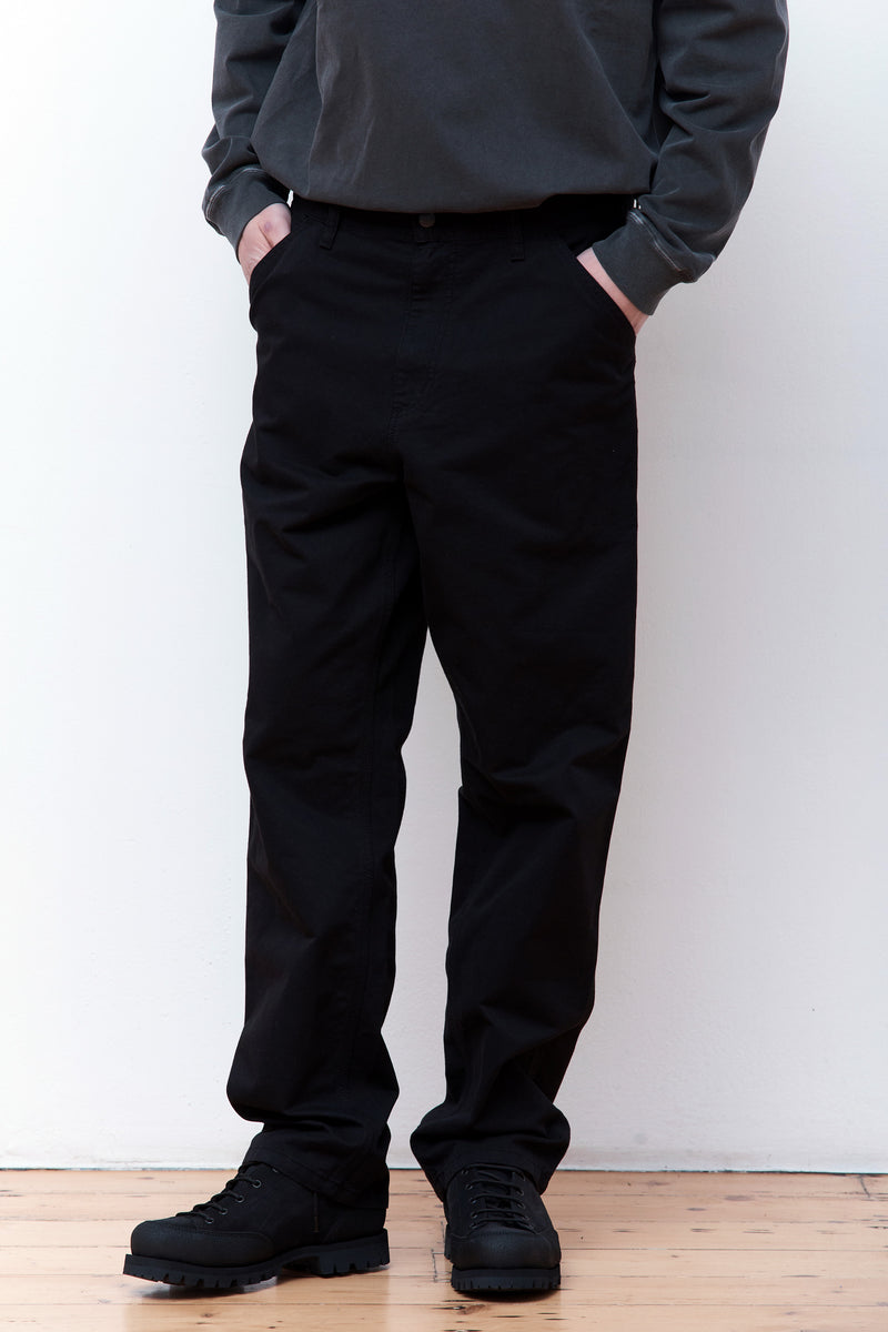 Single Knee Pant Garment Dyed Black